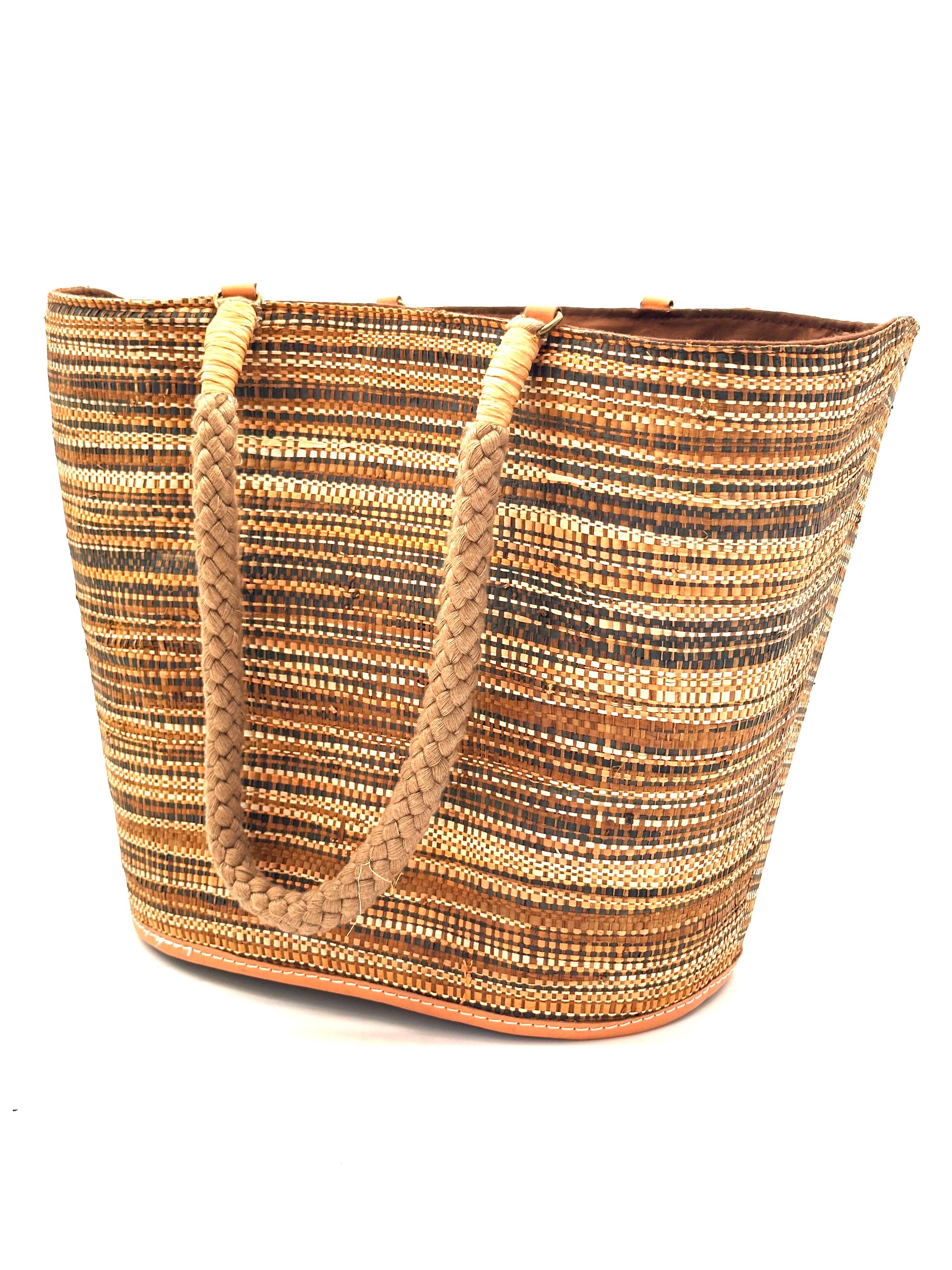 Brighton Melange Straw Tote Beach Bag with Rope Handle