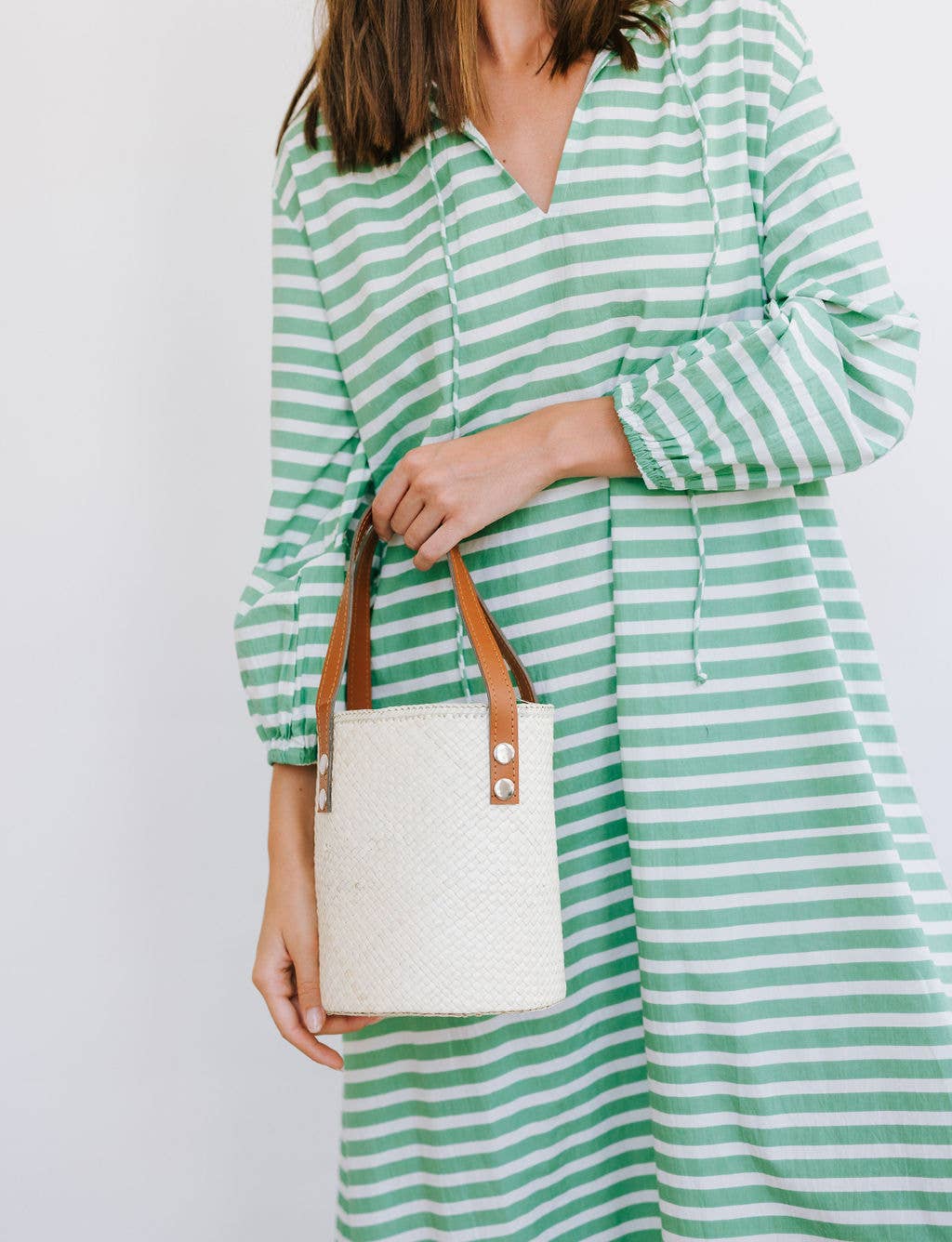 Green and White Stripe Sienna Dress