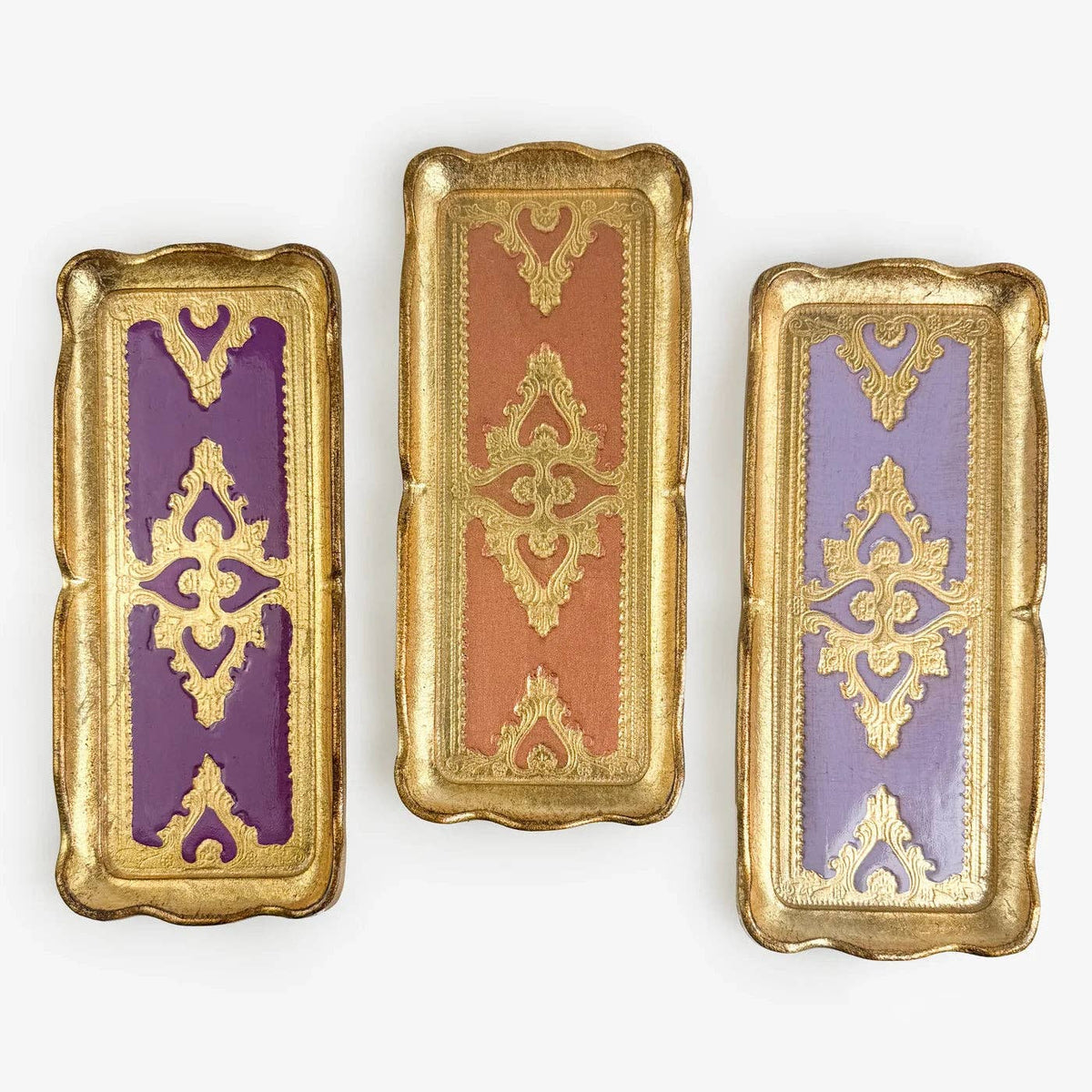 Florentine Carved Gilded Wood Narrow Tray, Made in Italy
