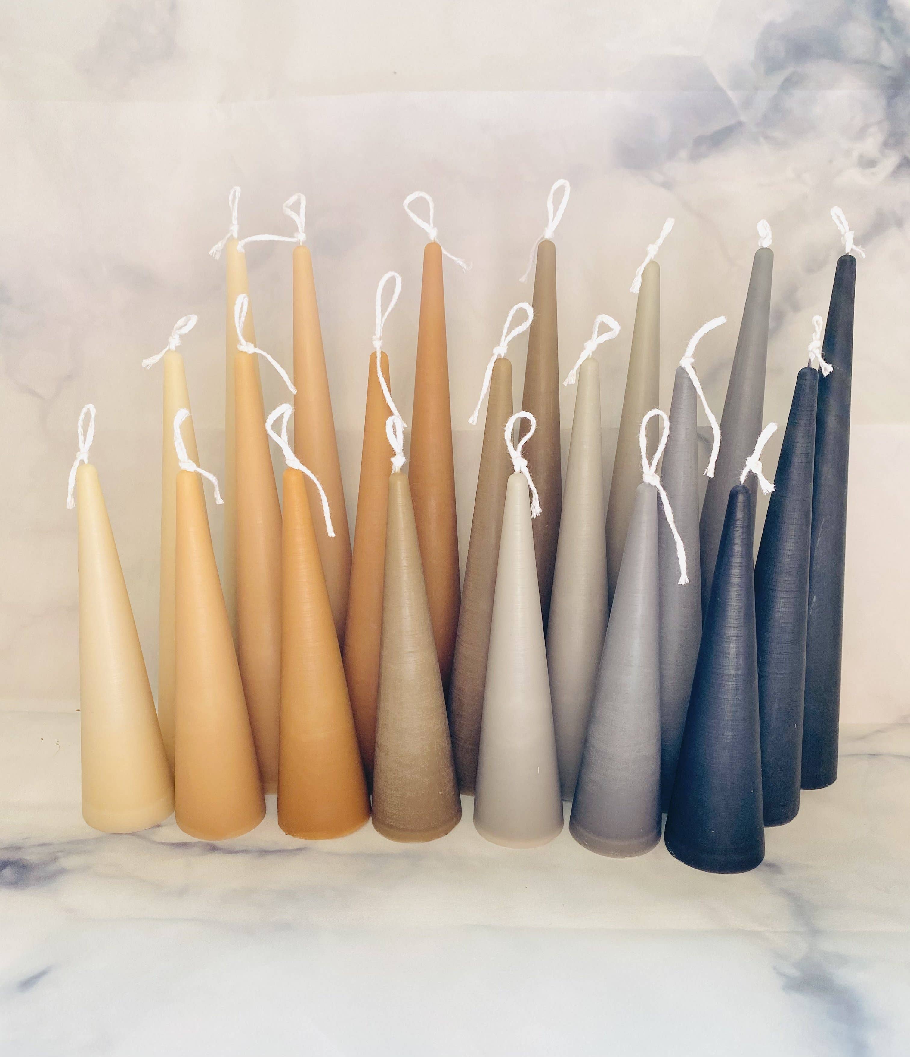 Neutrals Slim Cone Taper Beeswax Candle
