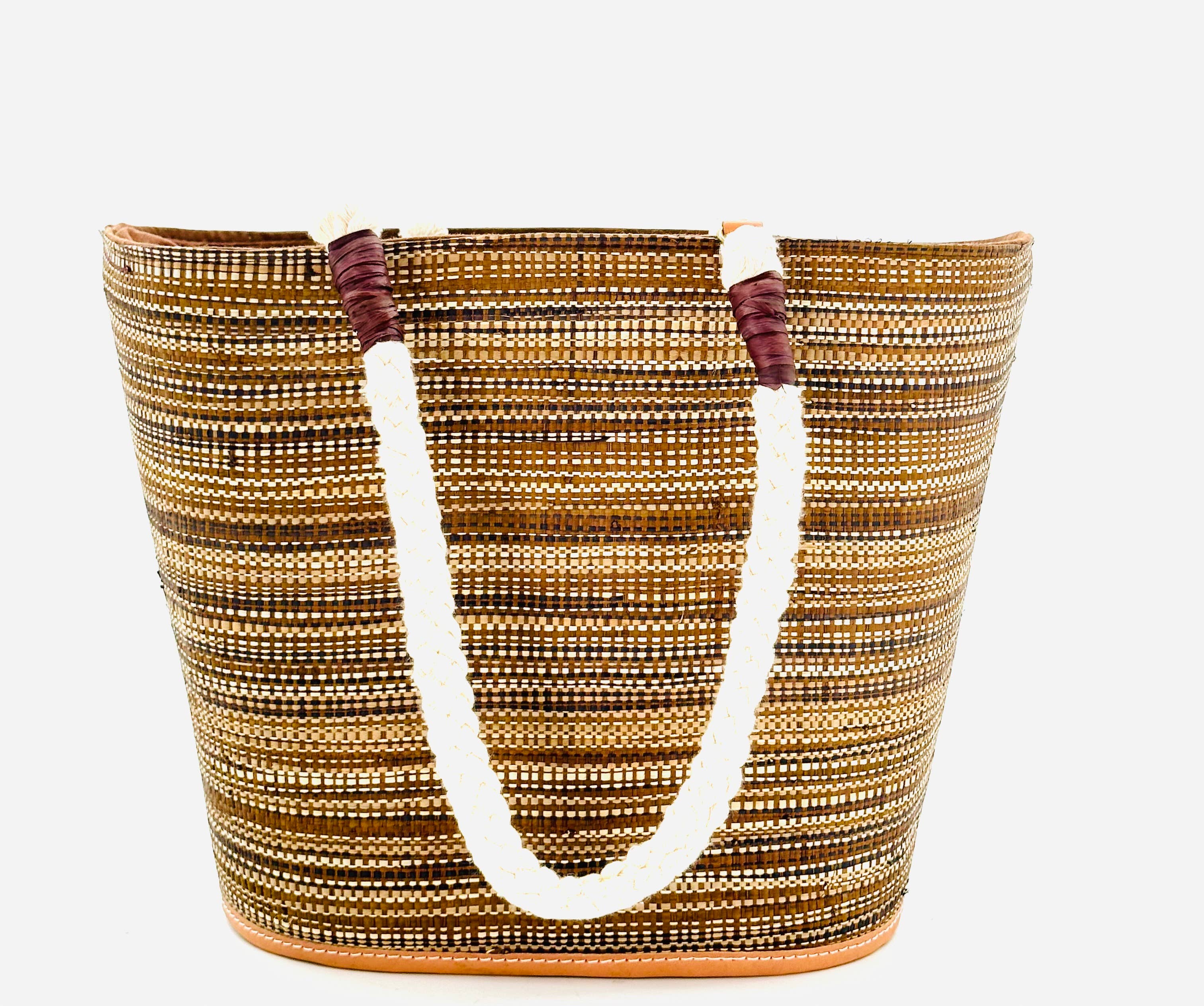 Brighton Melange Straw Tote Beach Bag with Rope Handle