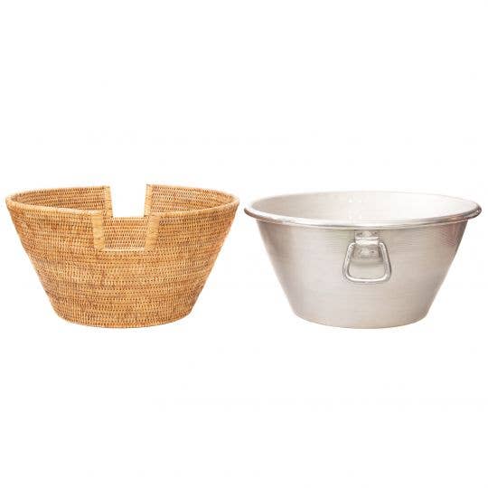 Rattan Aluminum Ice Tub – Beverage Cooler
