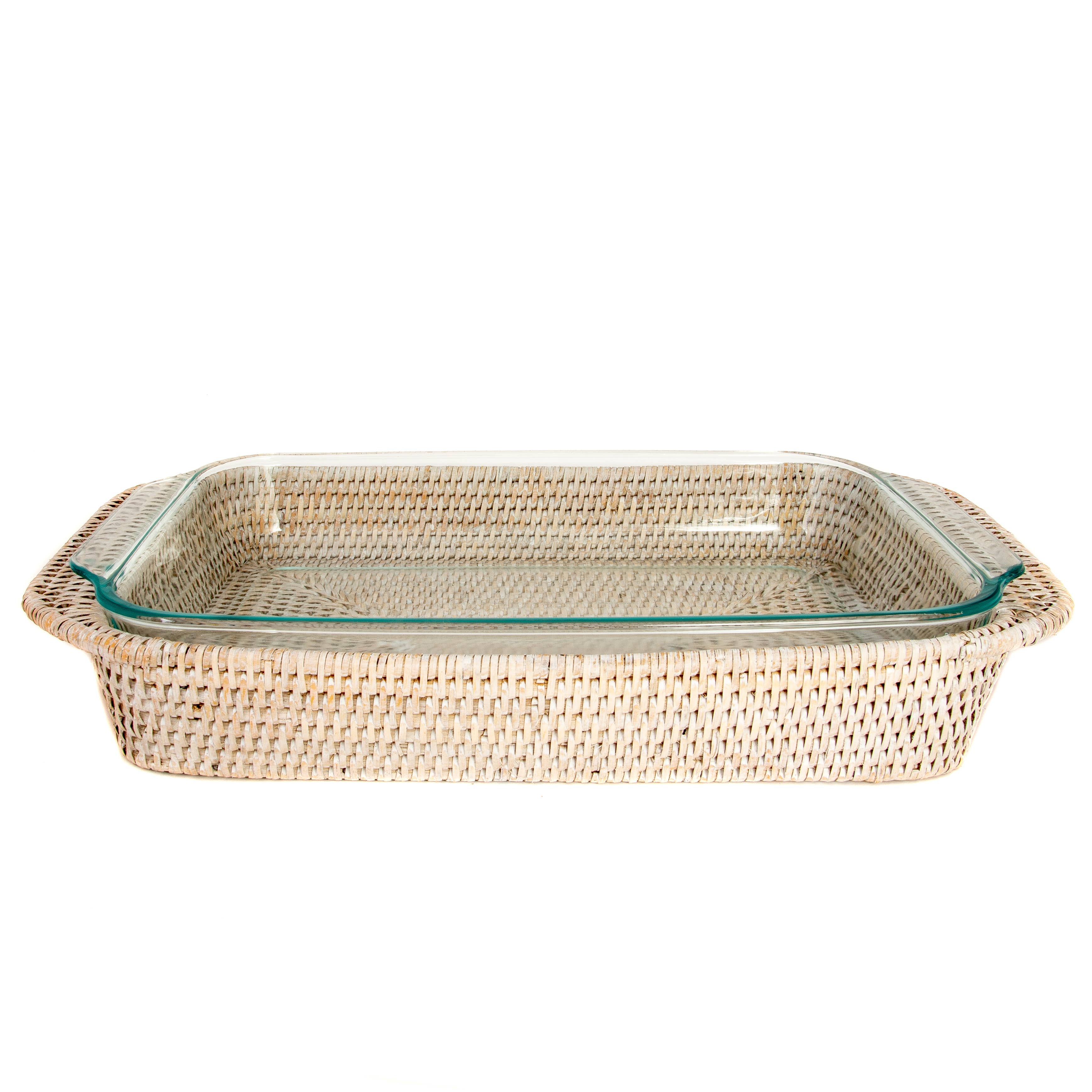 Artifacts Rattan™ Rectangular Baker Basket with Pyrex - 13"