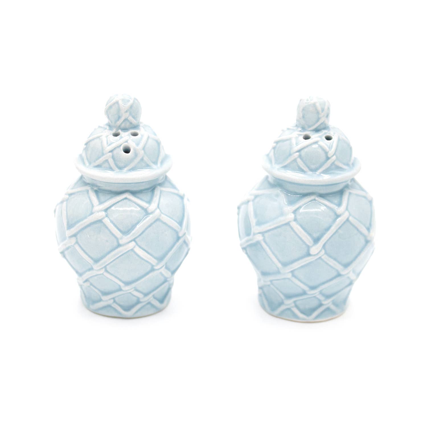 Set of Light Blue Ginger Jar Salt & Pepper Shakers