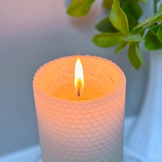 3" Hand Rolled Beeswax Pillar Candle