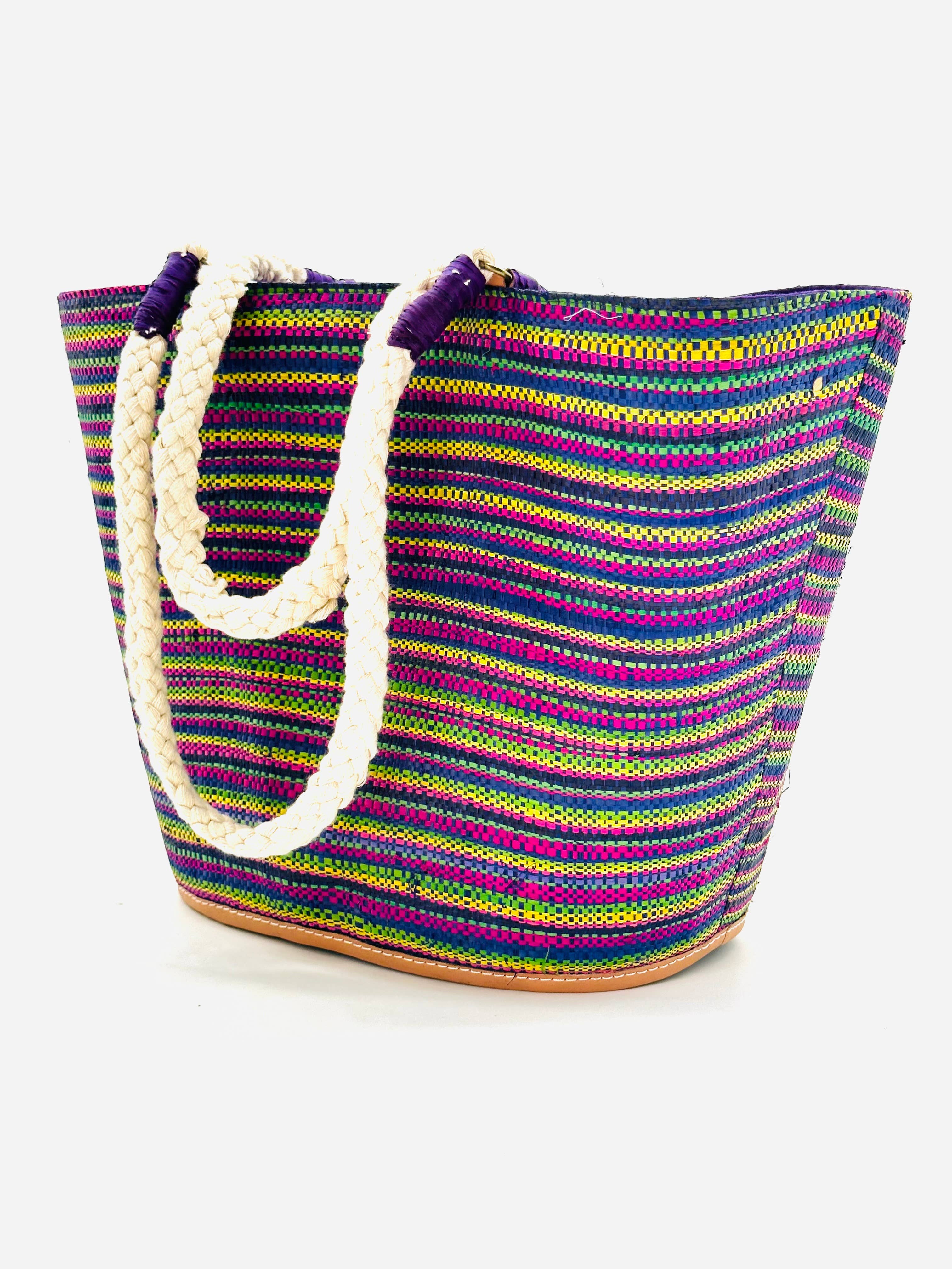 Brighton Melange Straw Tote Beach Bag with Rope Handle
