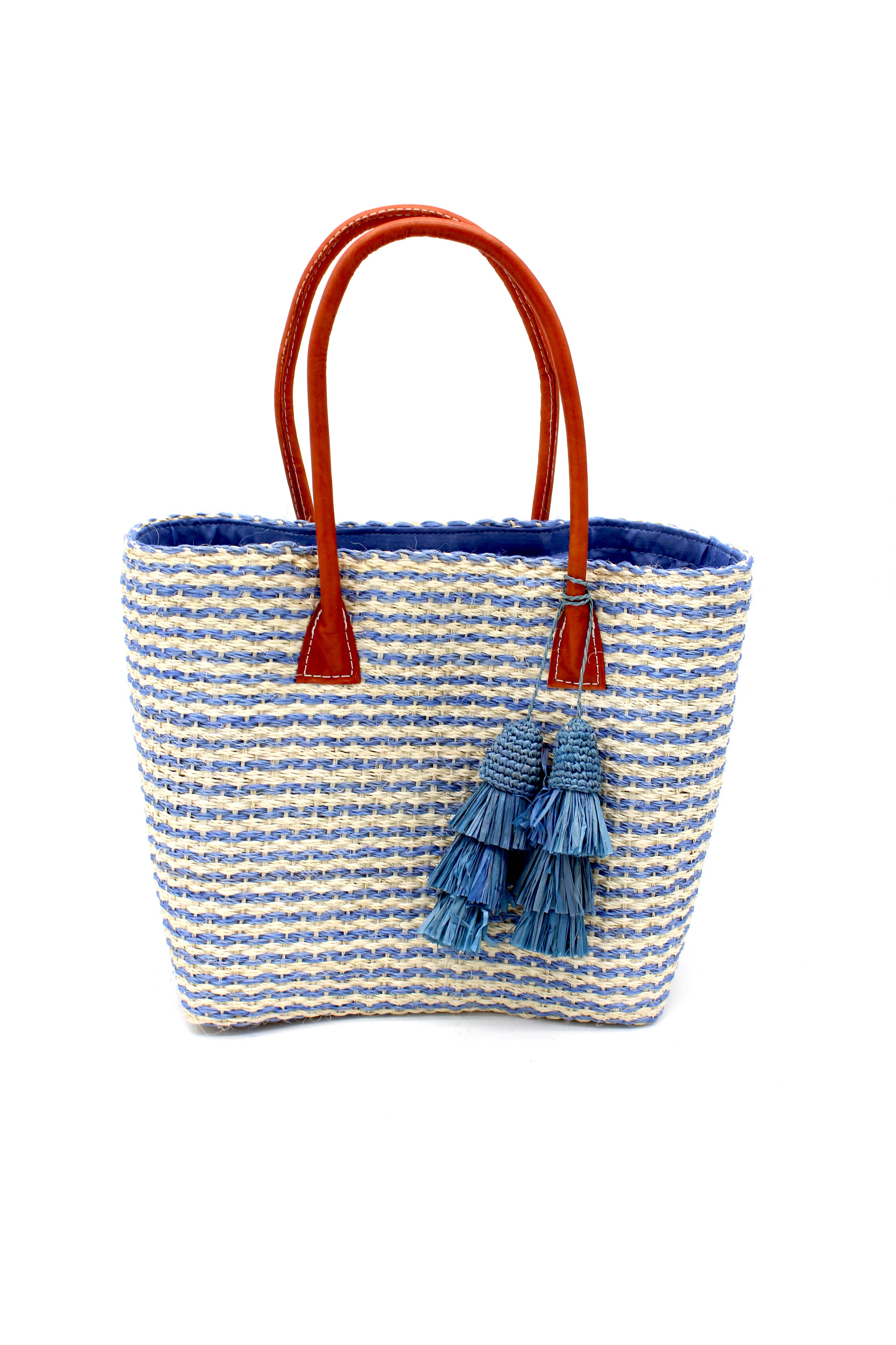 Cancun Small Sisal Basket Bag with Tassel Charm