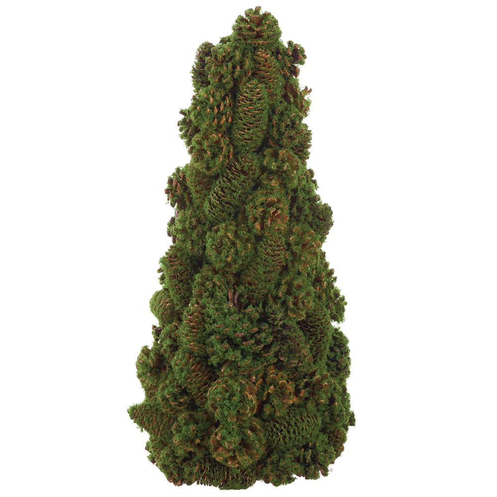 20" Moss Pine Cone Topiary