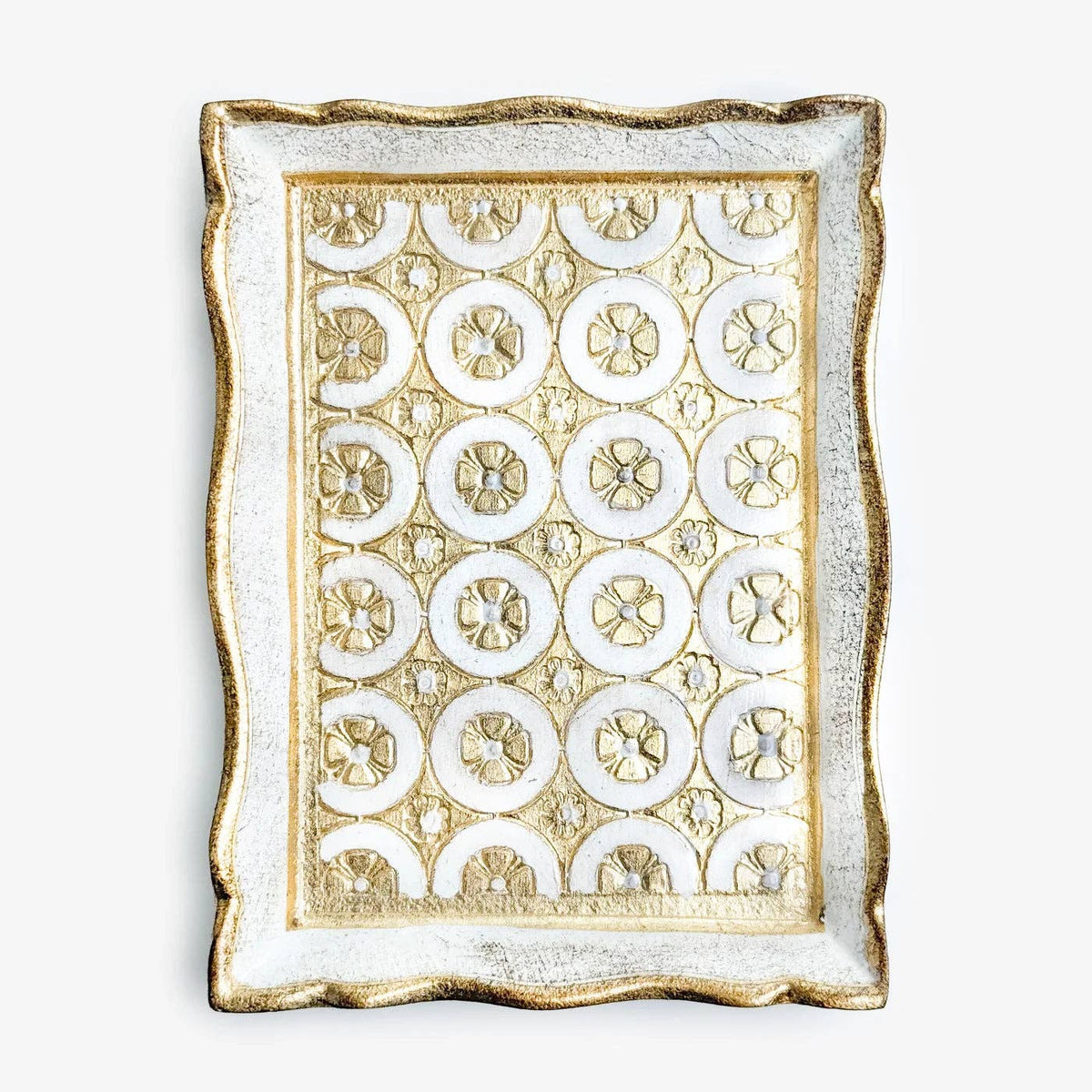 Florentine Carved Wood Rectangle Tessellated Mini Tray