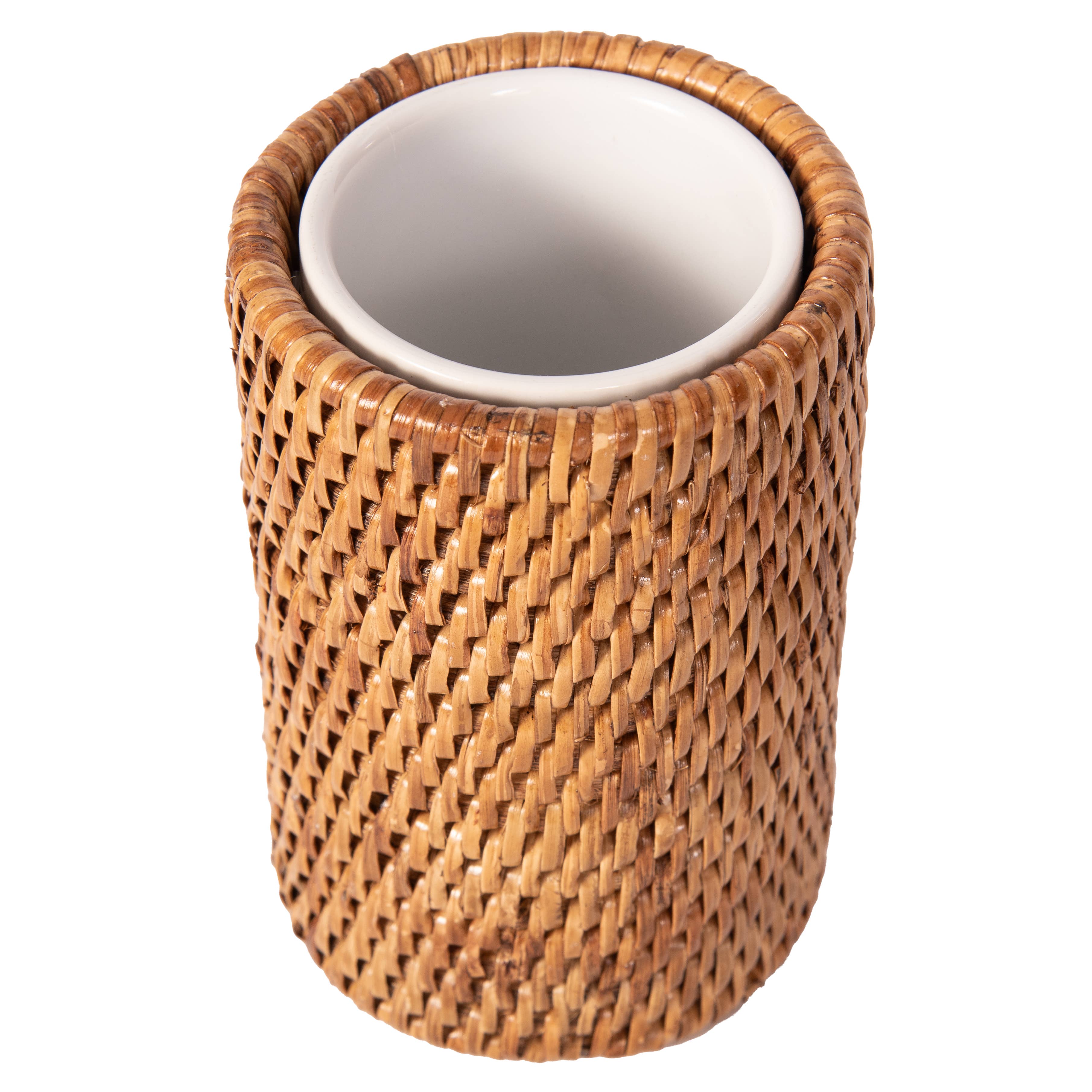 Artifacts Rattan Round Tumbler with Ceramic Insert
