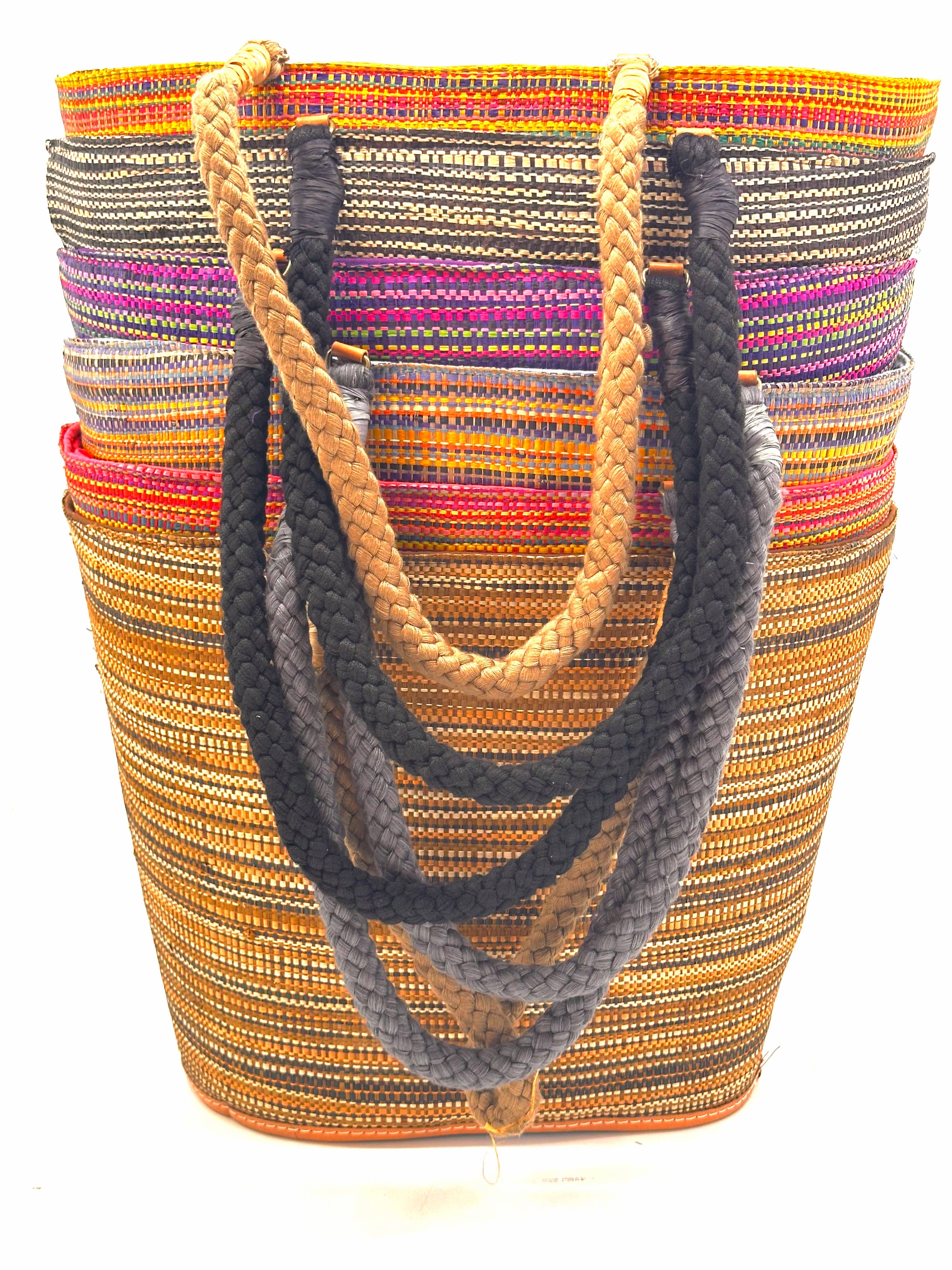 Brighton Melange Straw Tote Beach Bag with Rope Handle