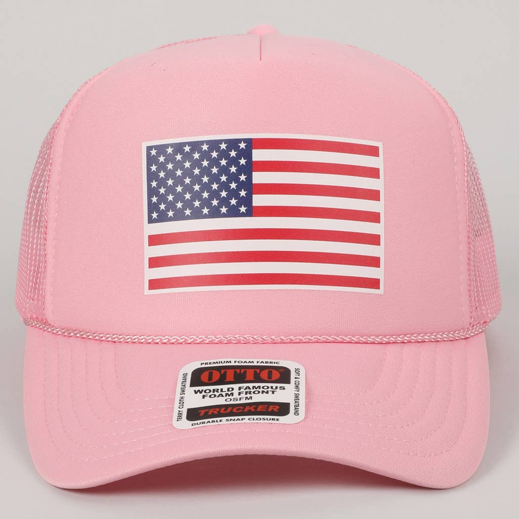 USA Flag Foam Trucker Hat- Blue
