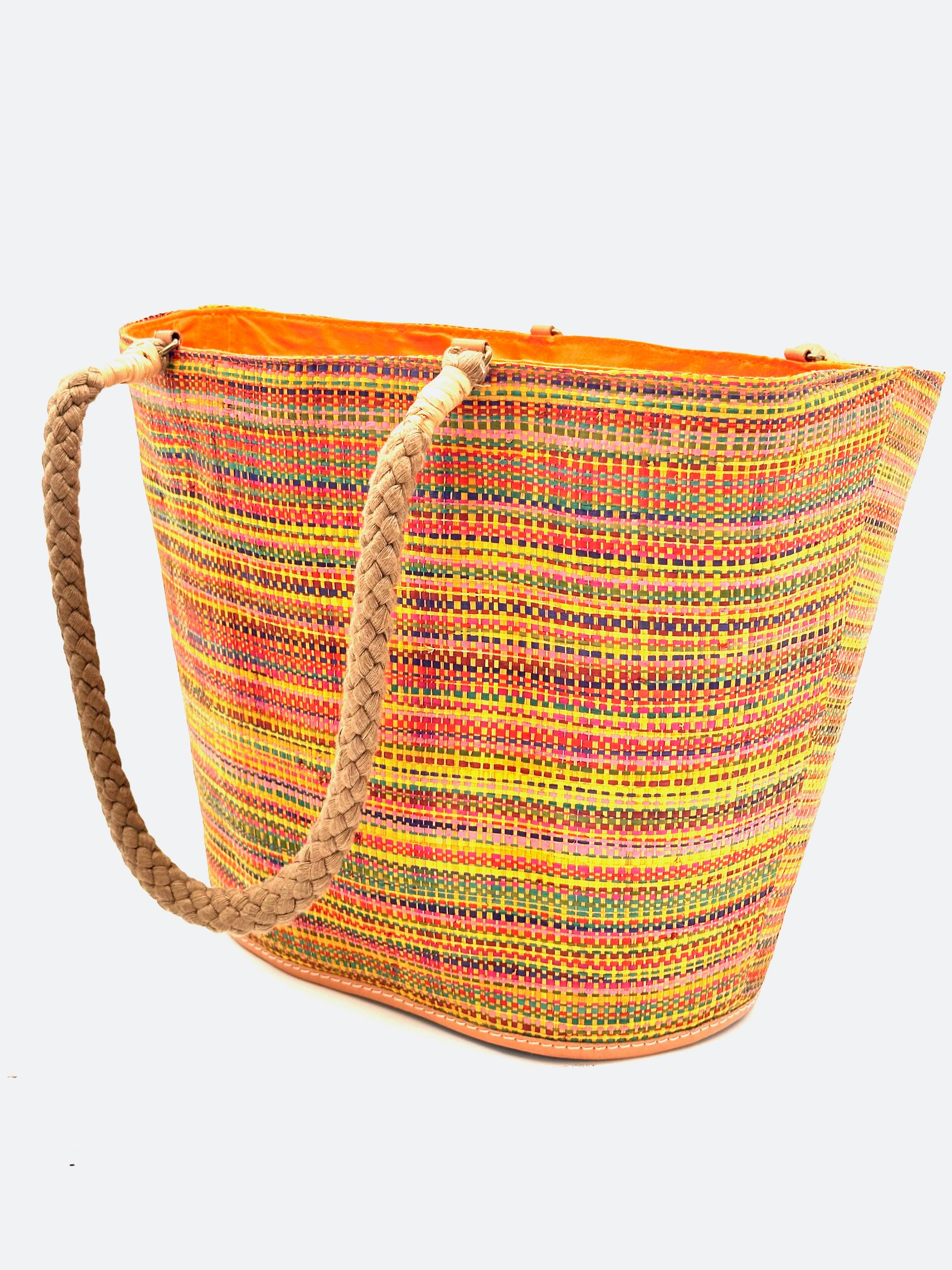 Brighton Melange Straw Tote Beach Bag with Rope Handle