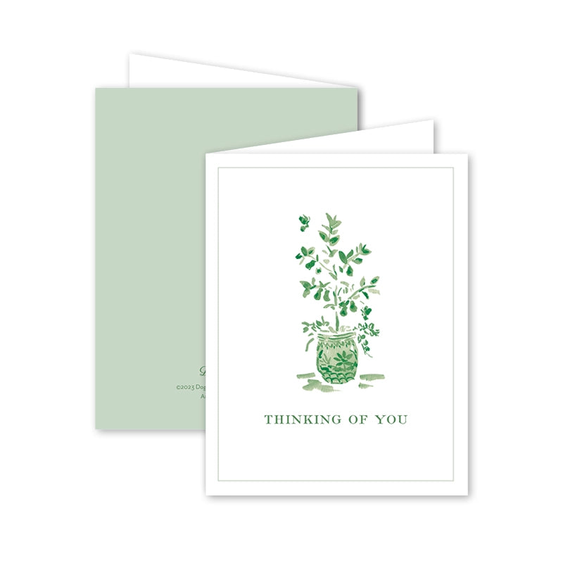 Heron Green Topiary Thinking of You Card Set