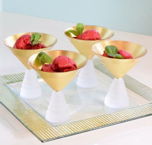 Mouth Blown Dessert Cup w/ Frosted Base
