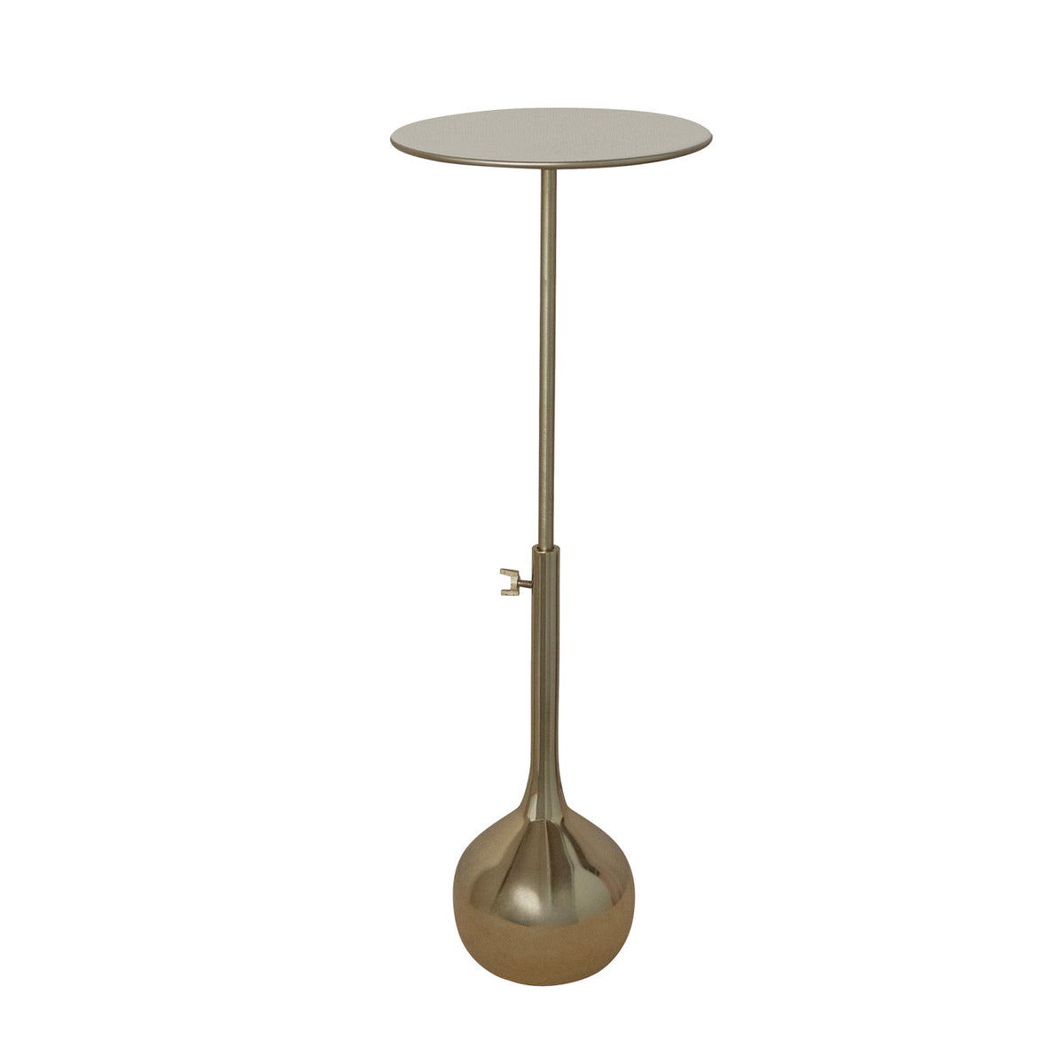 Ivory Enameled Adjustable Martini Table with Gold Base
