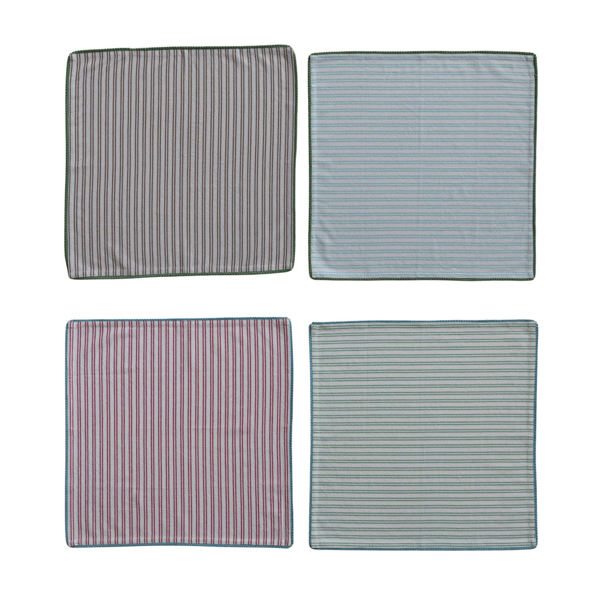 Striped Woven Cotton Napkins (Set of 4)