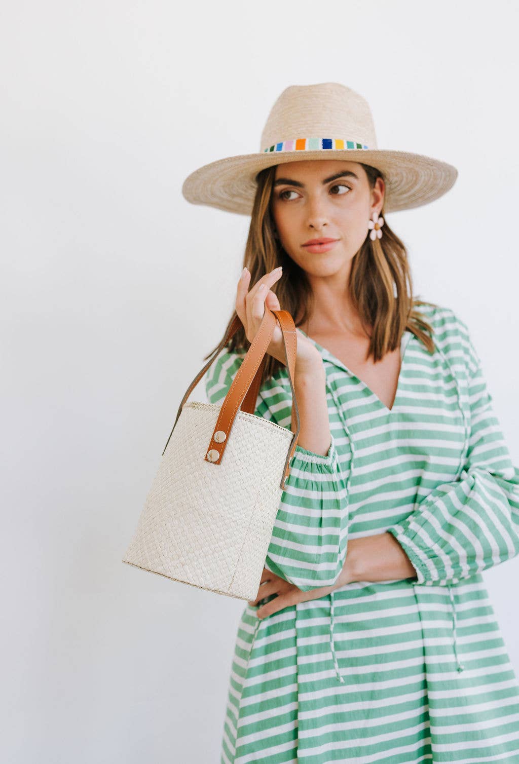 Green and White Stripe Sienna Dress
