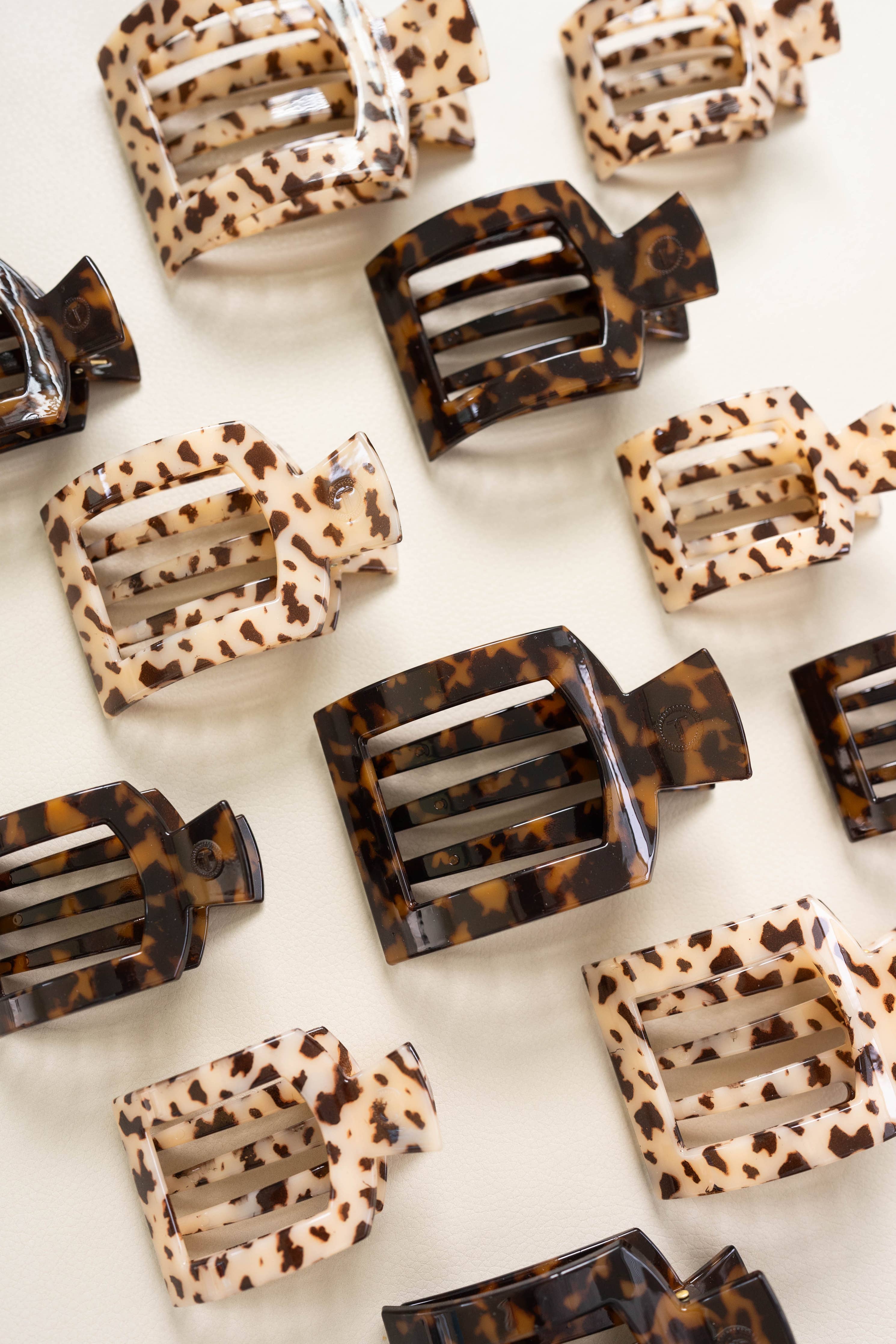 Tortoise Large Flat Square Hair Clip