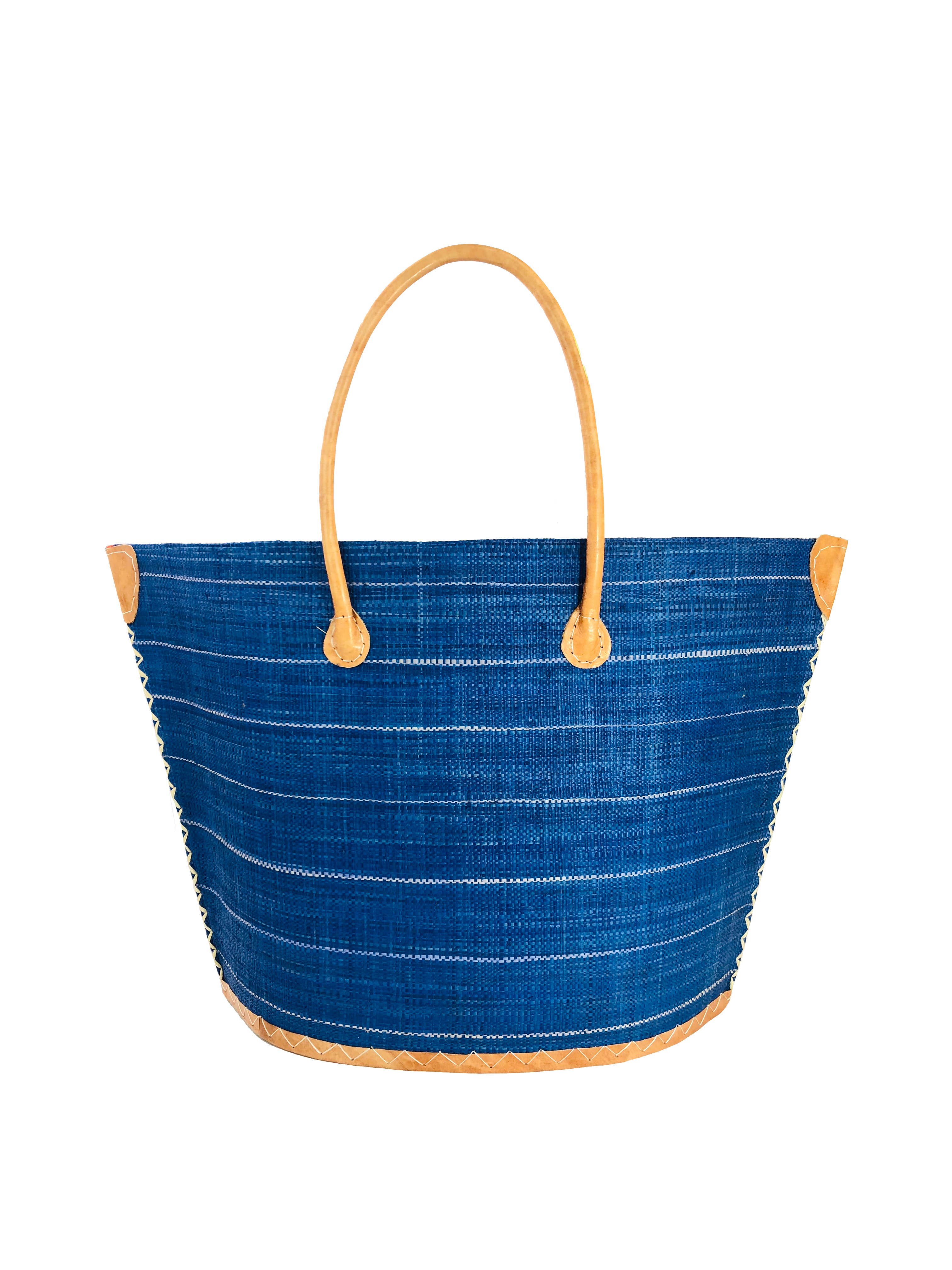 Santa Cruz Pinstripes Small Straw Tote Bag