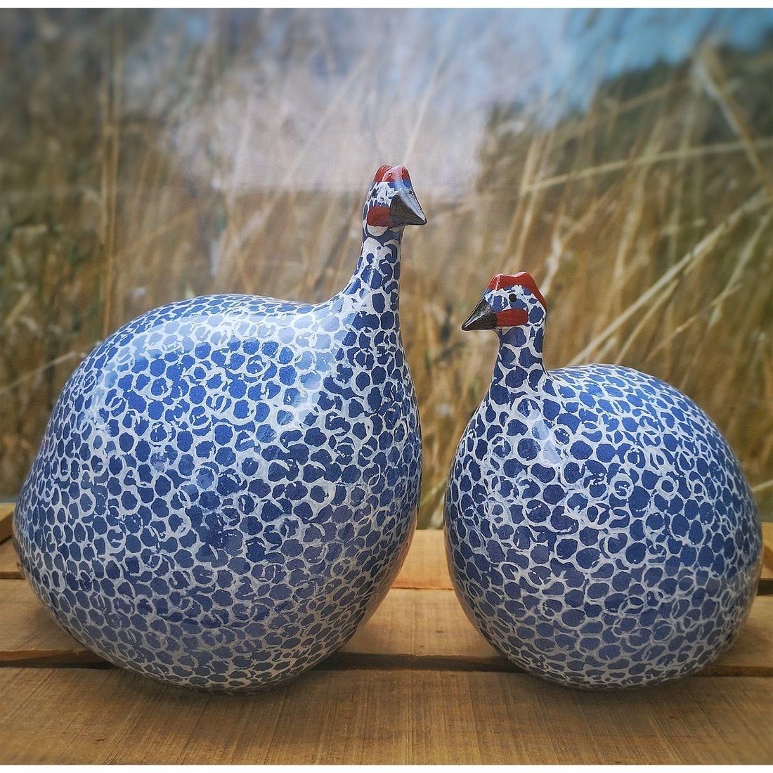 Electric Blue Spotted Guinea Fowl