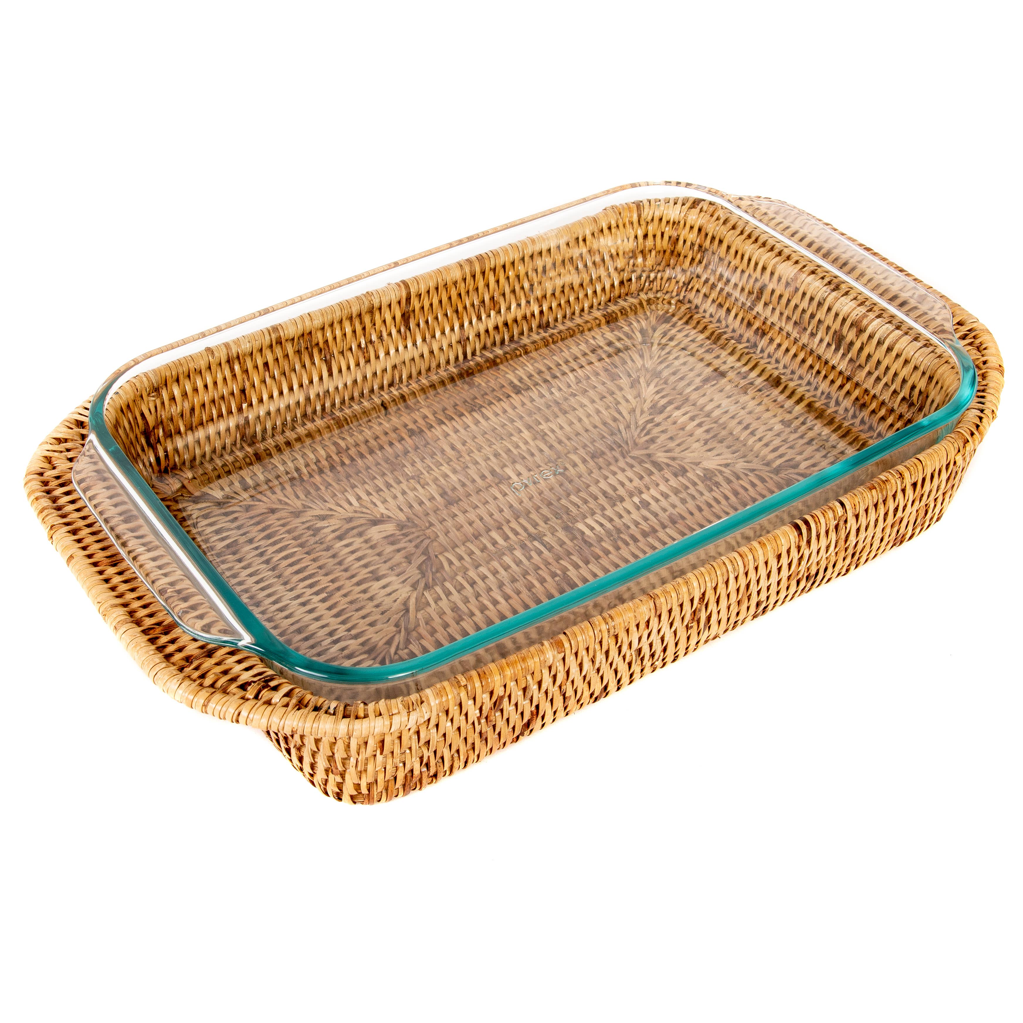 Artifacts Rattan™ Rectangular Baker Basket with Pyrex - 13"
