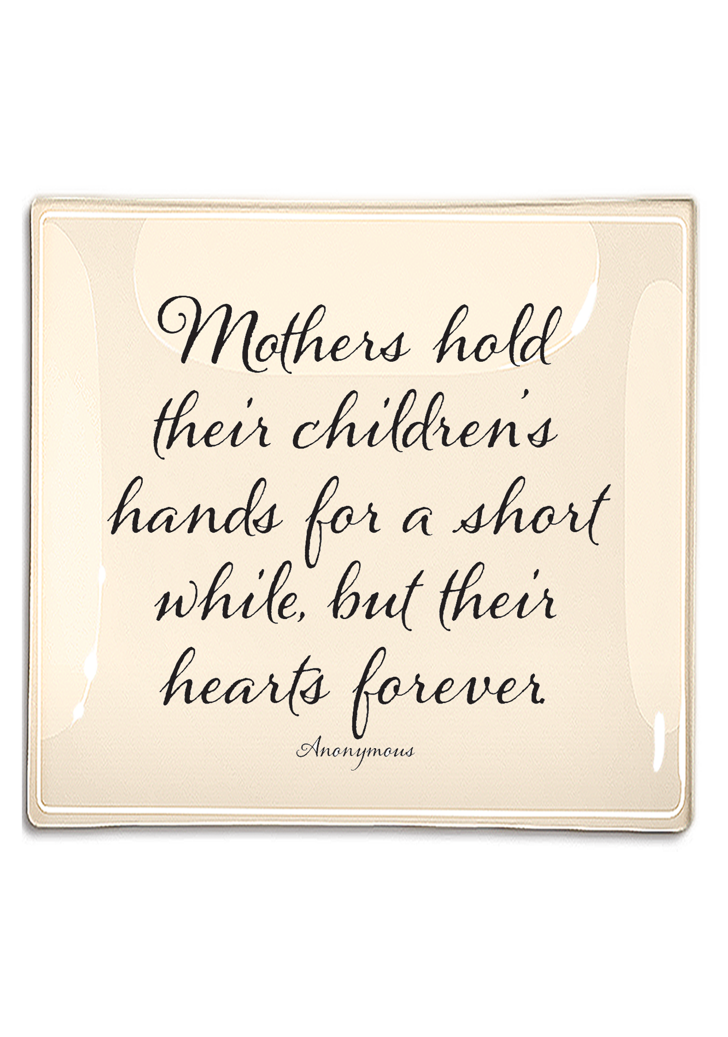 Mother's Hold Their Children's Decoupage Glass Tray