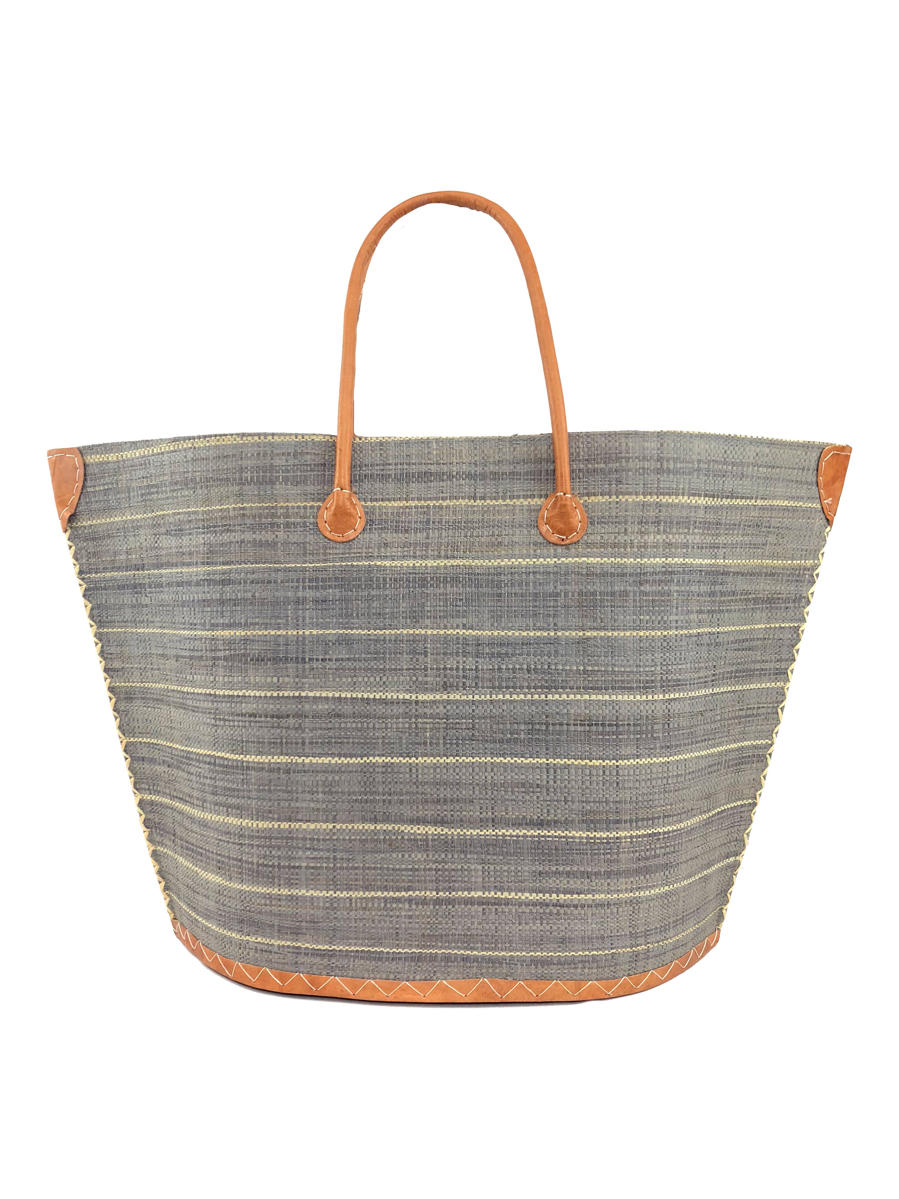 Santa Cruz Pinstripes Small Straw Tote Bag