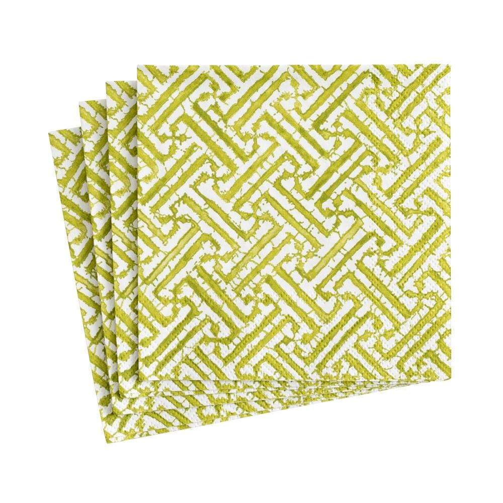 Fretwork Moss Green Cocktail Napkins
