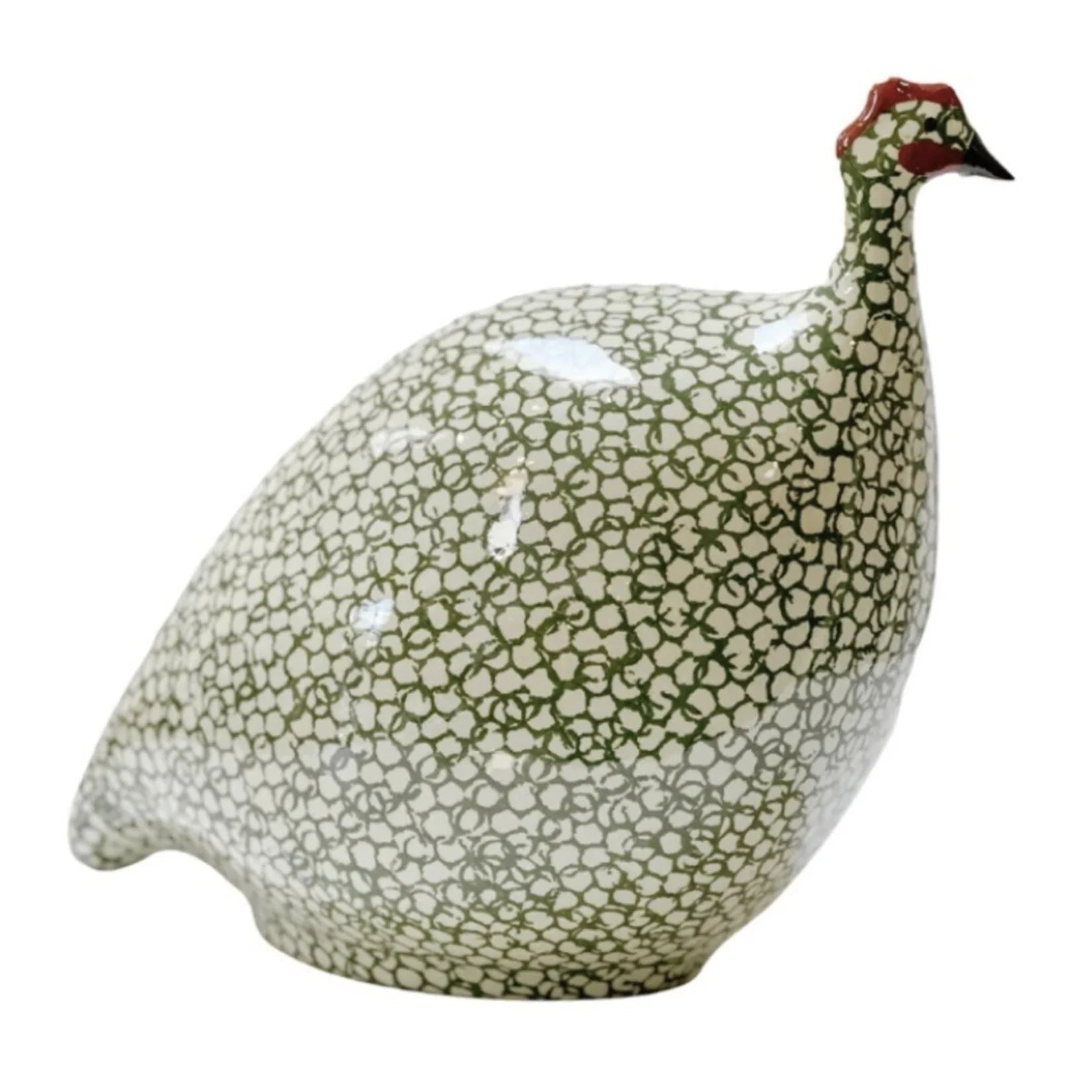 White Speckled Green Leaf Guinea Fowl