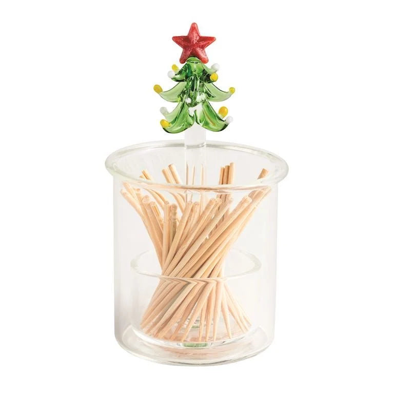 Christmas Glass Toothpick Holders