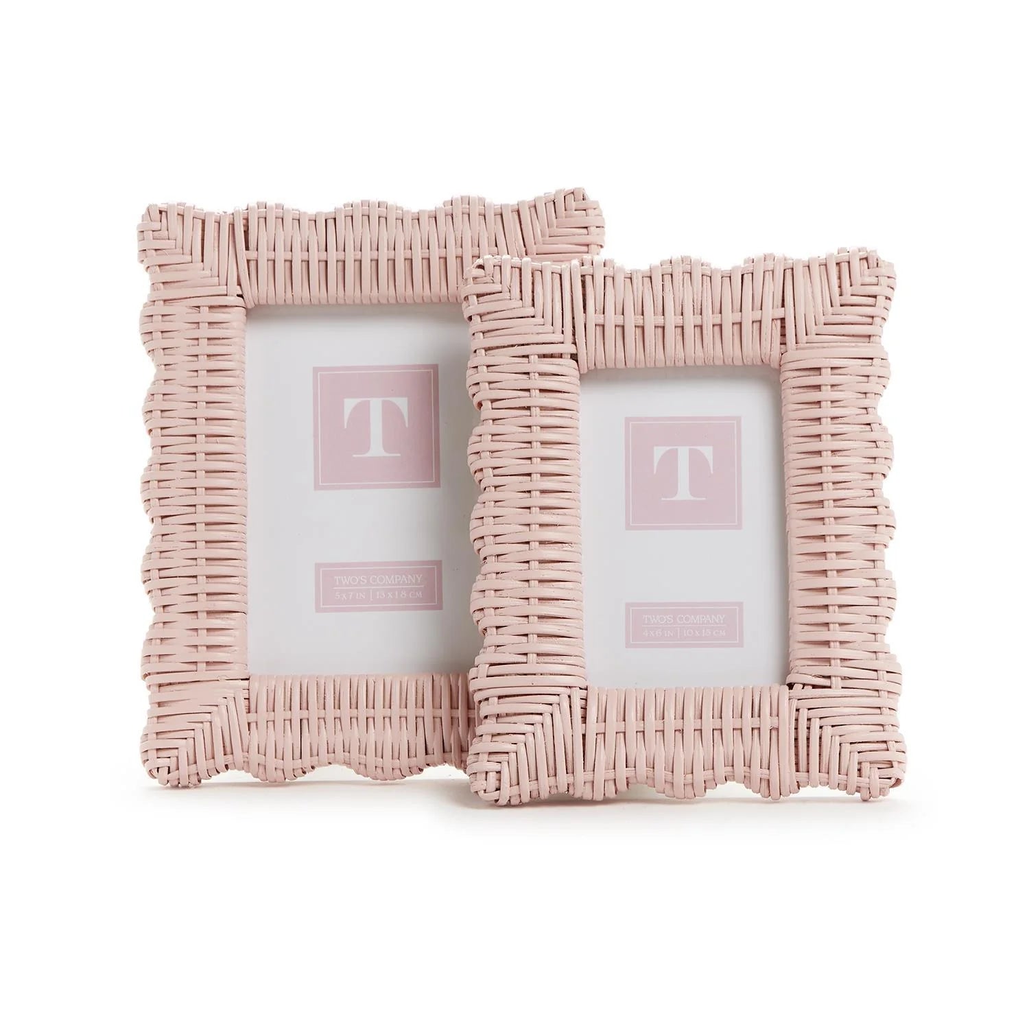 Pink Wicker Weave Photo Frame