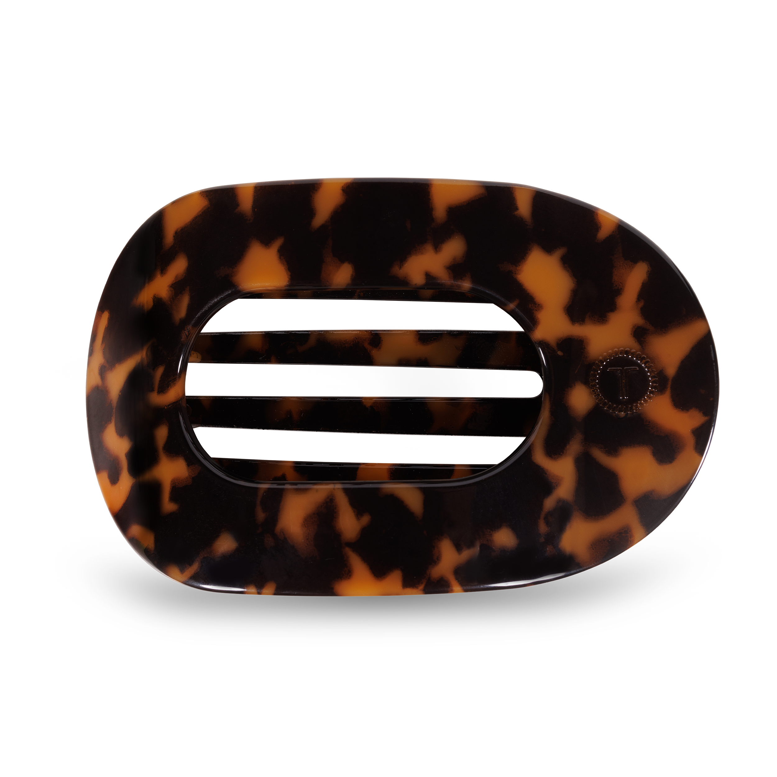 Tortoise Large Flat Round Hair Clip