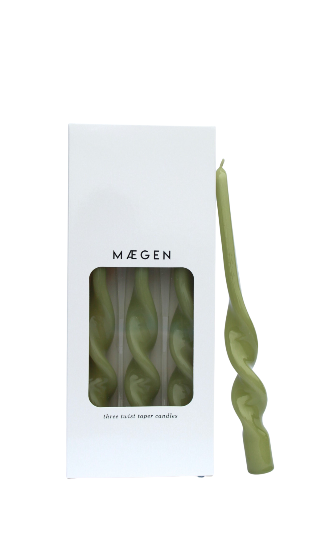 MÆGEN Twist Taper Candles - Leaf Green