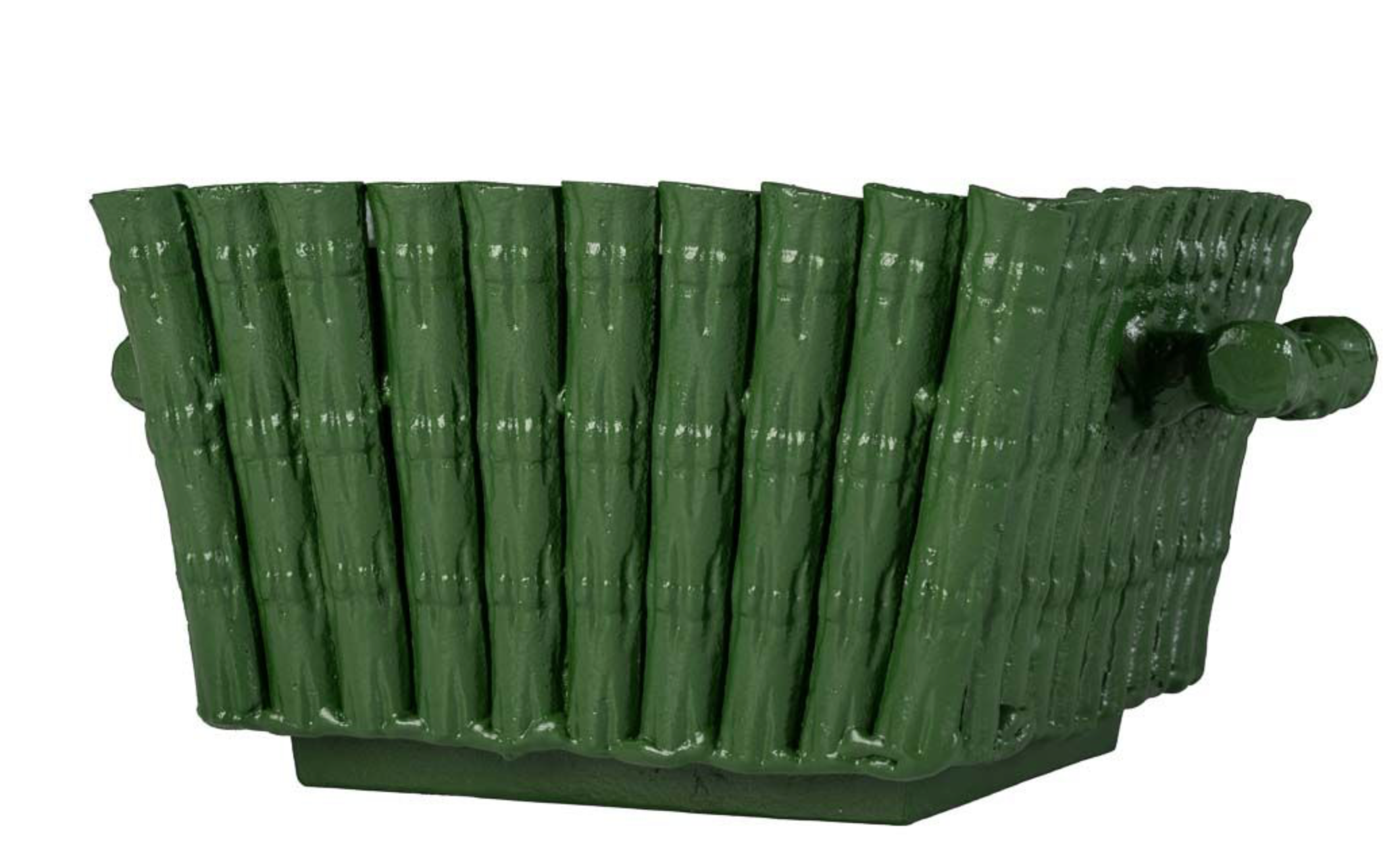 STUNNING TOLE BAMBOO SQUARE PLANTER (MOSSY GREEN)