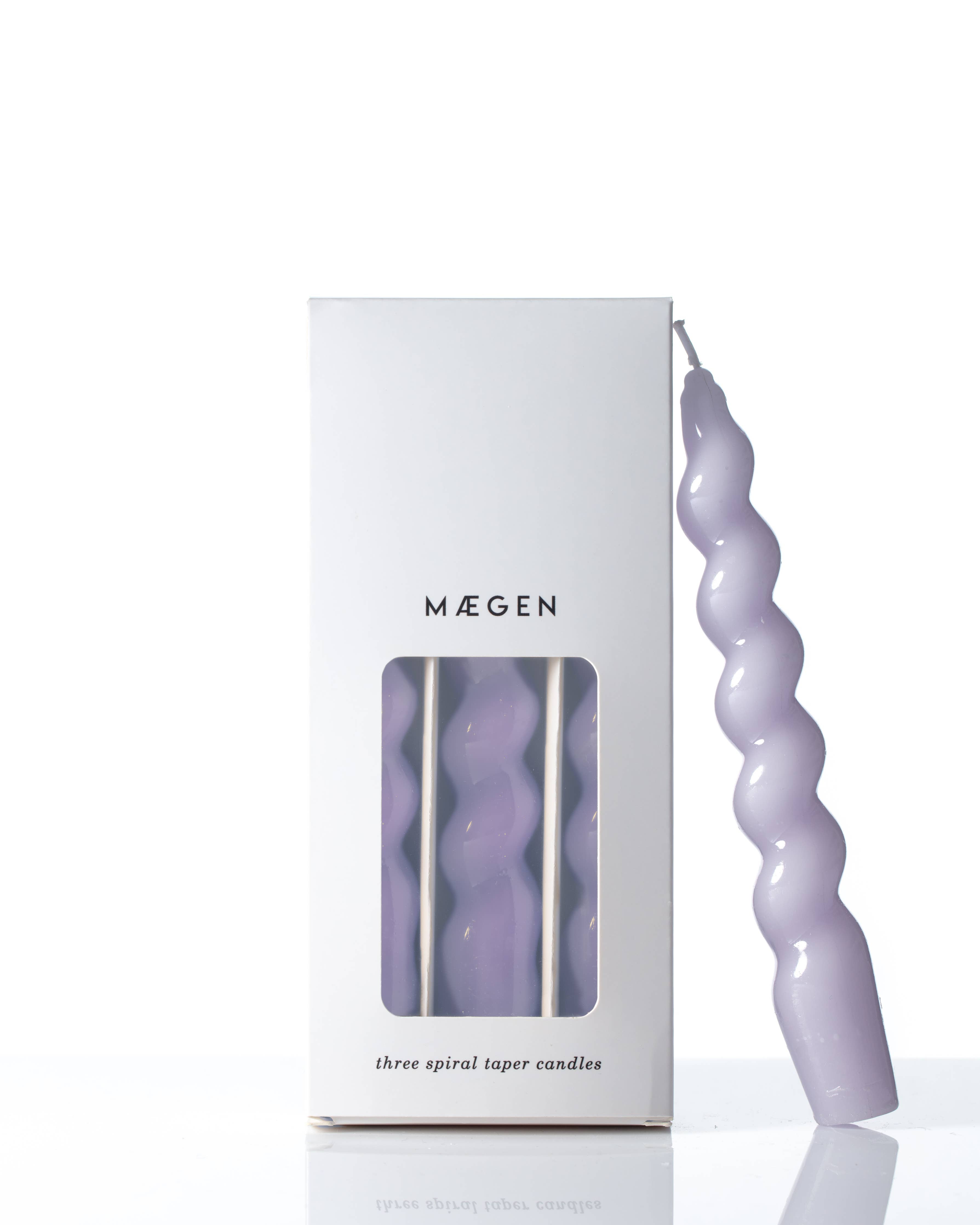MÆGEN Spiral Taper Candles - 3 Pack - Lilac