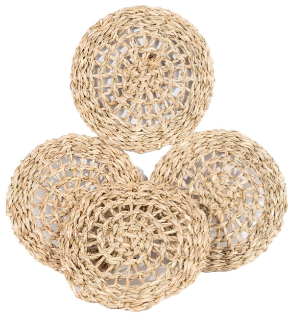 SEAGRASS 4" ROUND COASTERS (SET OF FOUR)