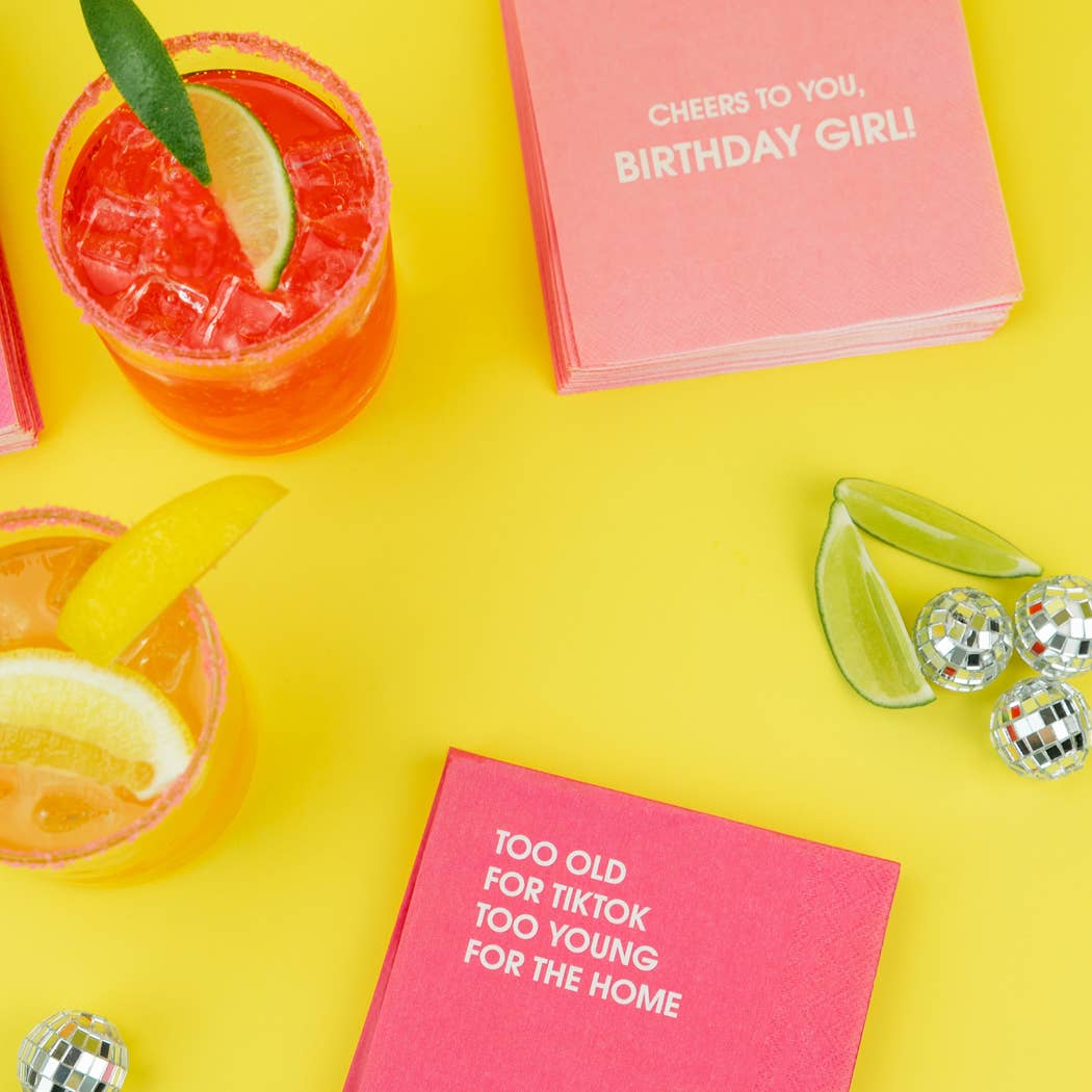 Too Old For TikTok - Colorful Cocktail Napkins