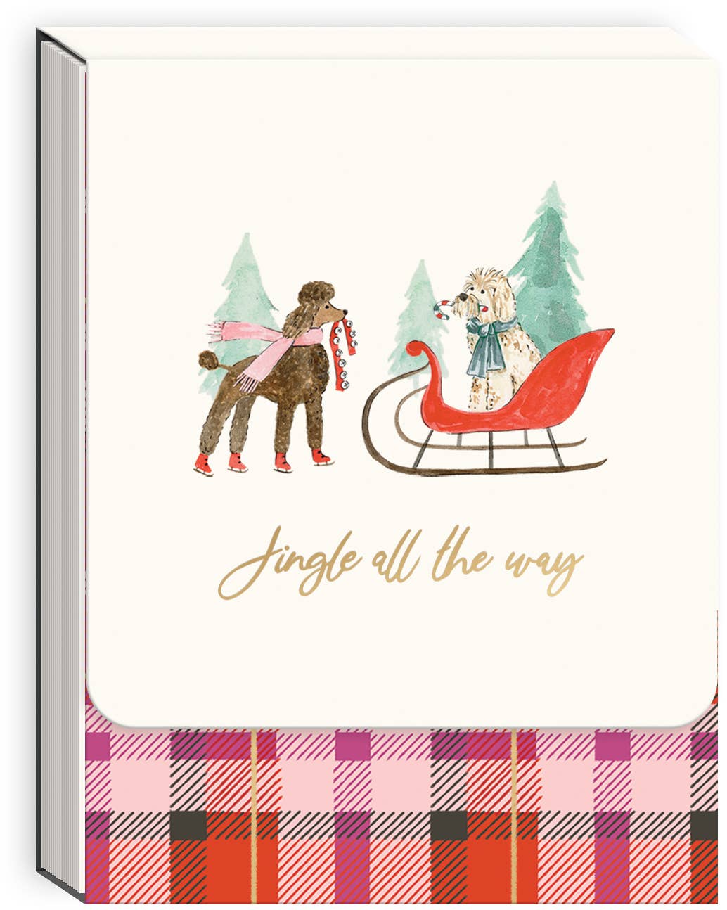 Snowy Day Dogs Poodle Pocket Notepad