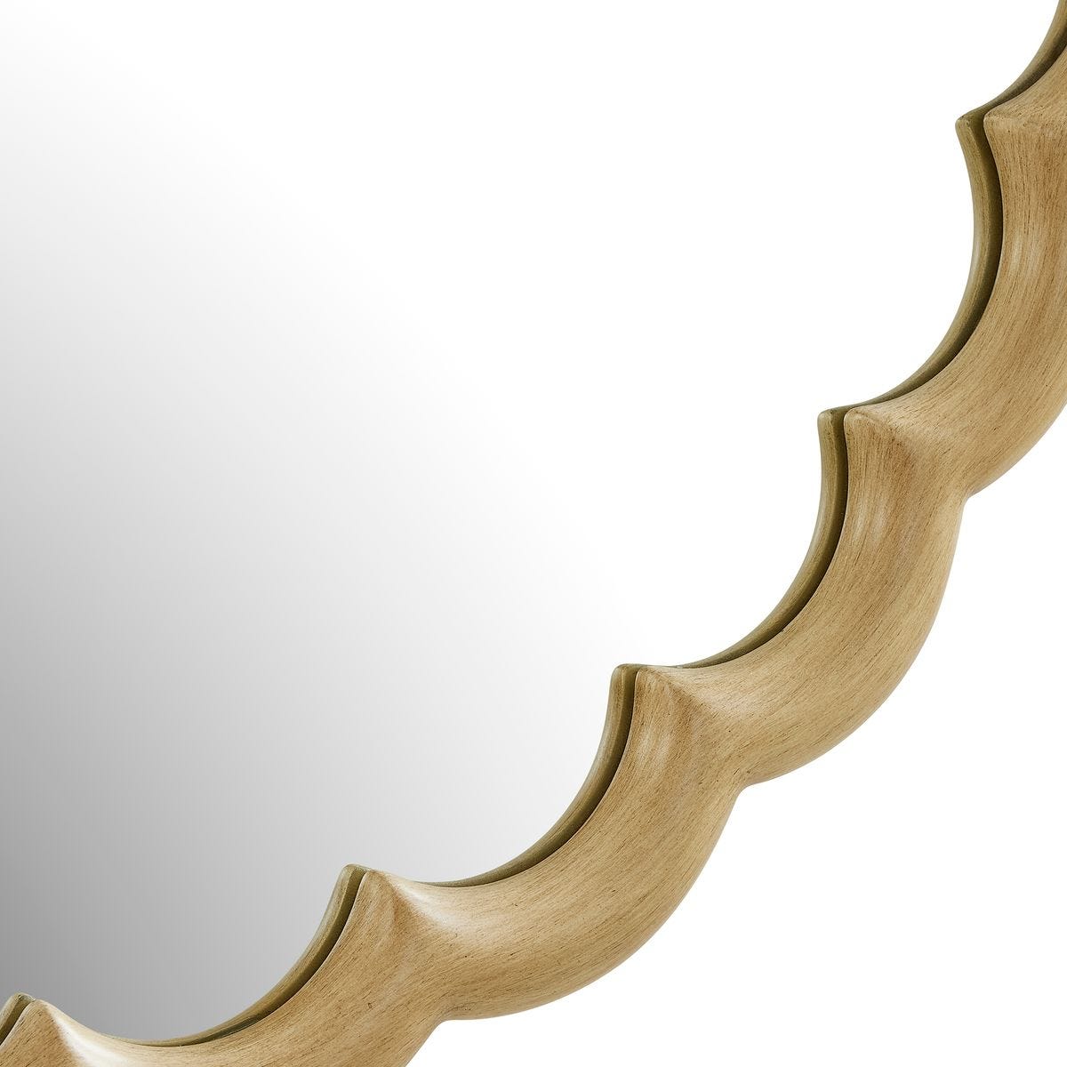 Scalloped Wood Burnished Ivory Mirror