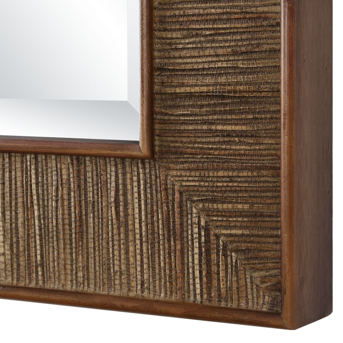 Woven Wood Frame Mirror