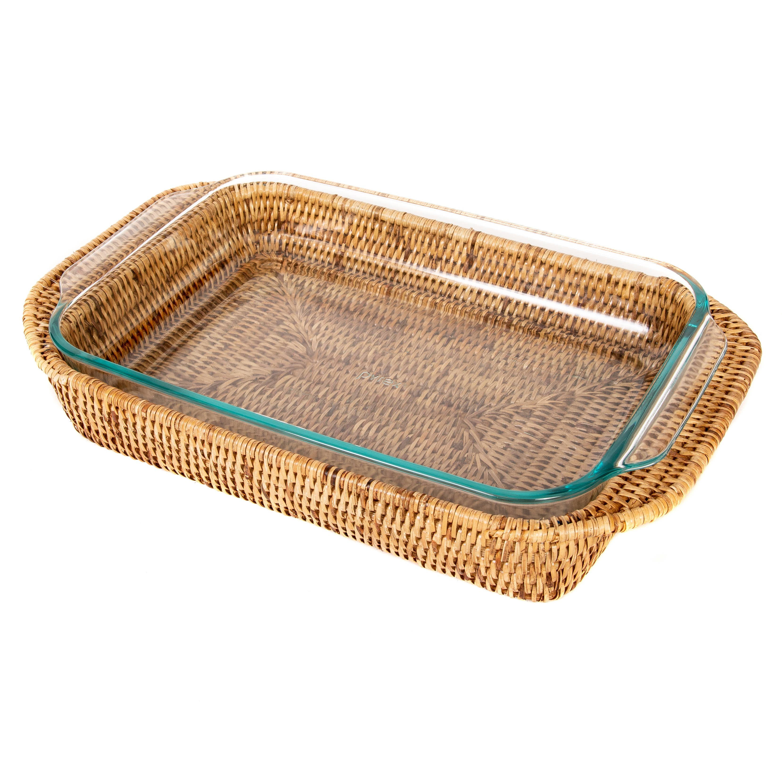 Artifacts Rattan™ Rectangular Baker Basket with Pyrex - 13"