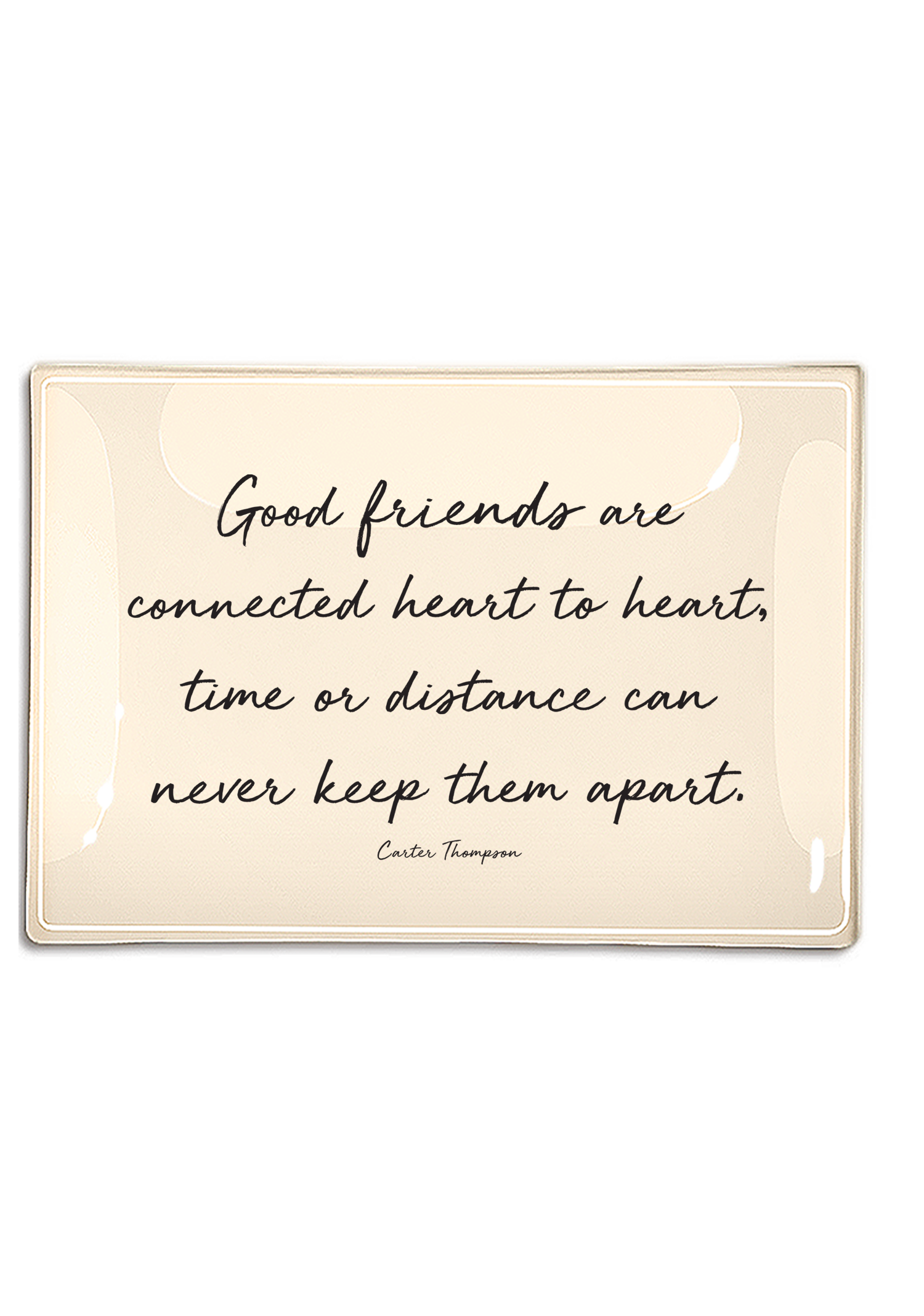Good Friends Are Connected Decoupage Glass Tray
