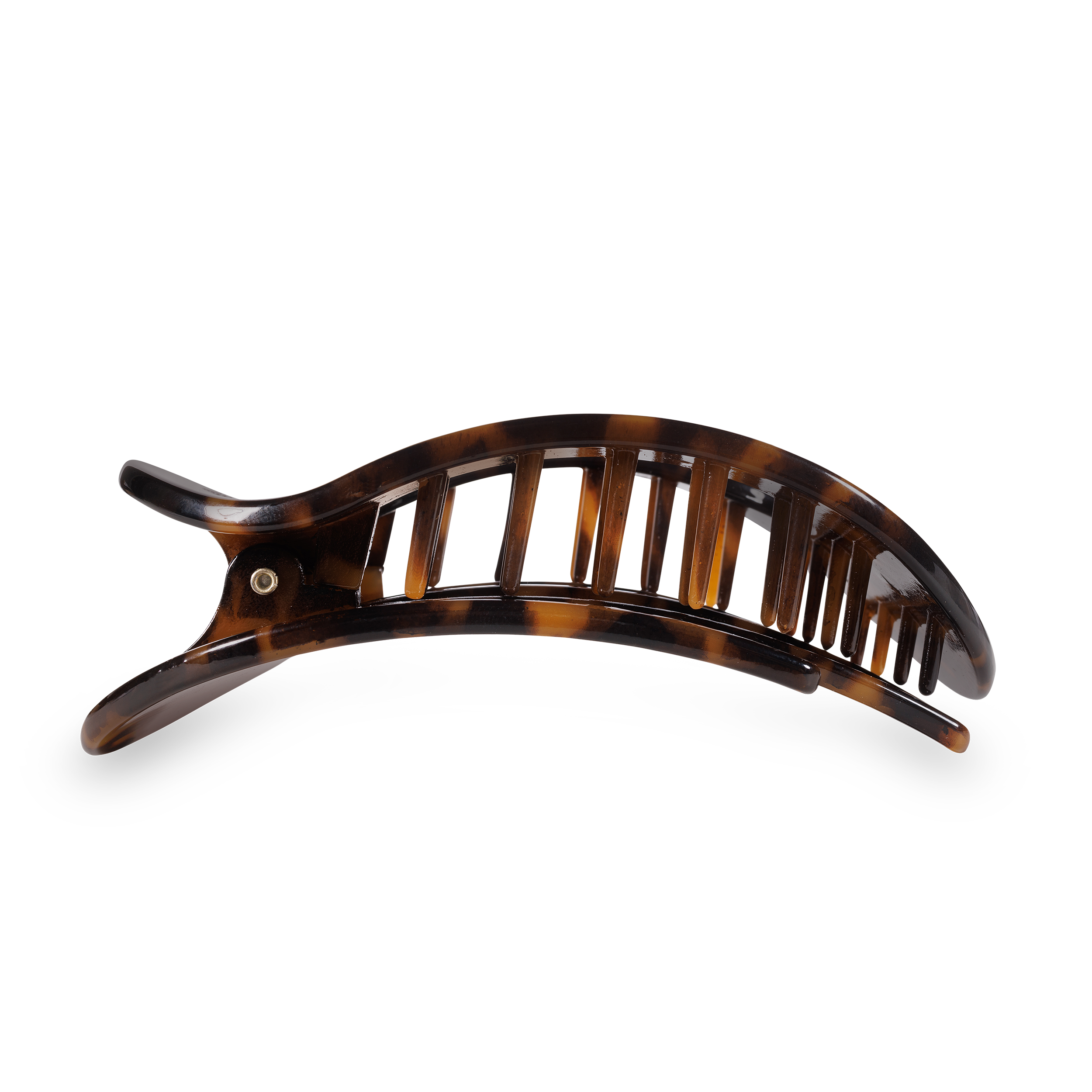 Tortoise Large Flat Round Hair Clip