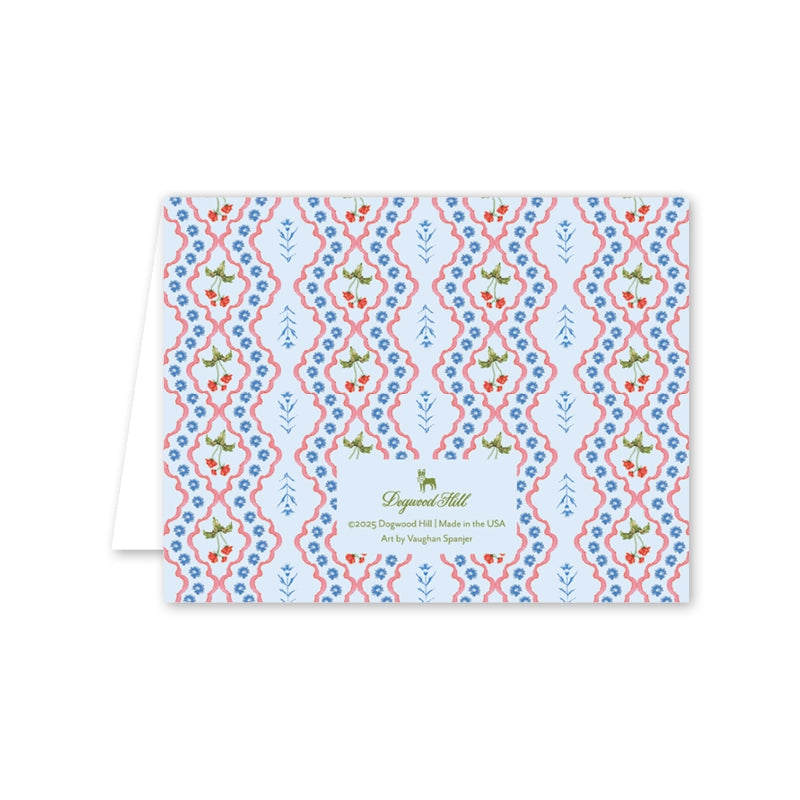 Lamia Damask Blue Thank You Card Set