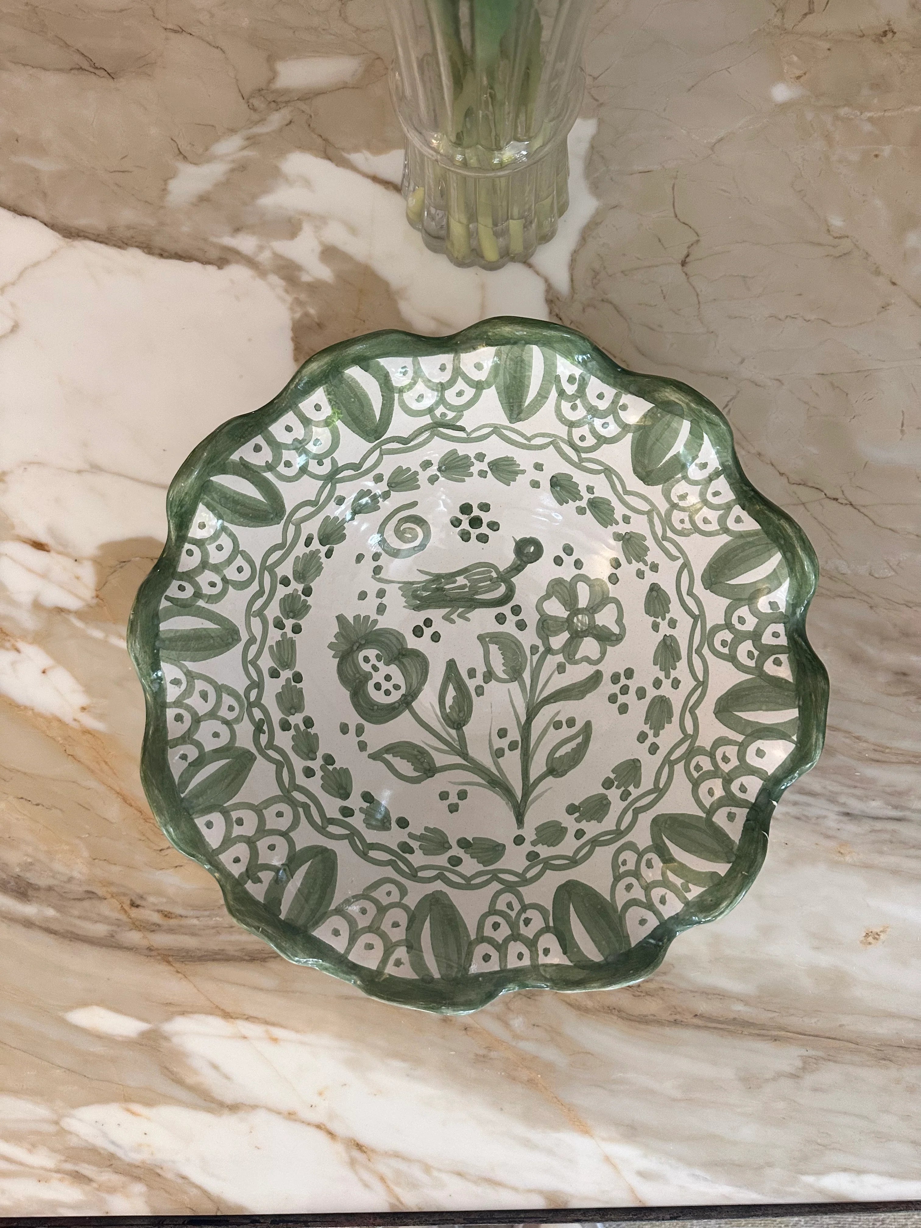 Large Scalloped Edge Serving Bowl