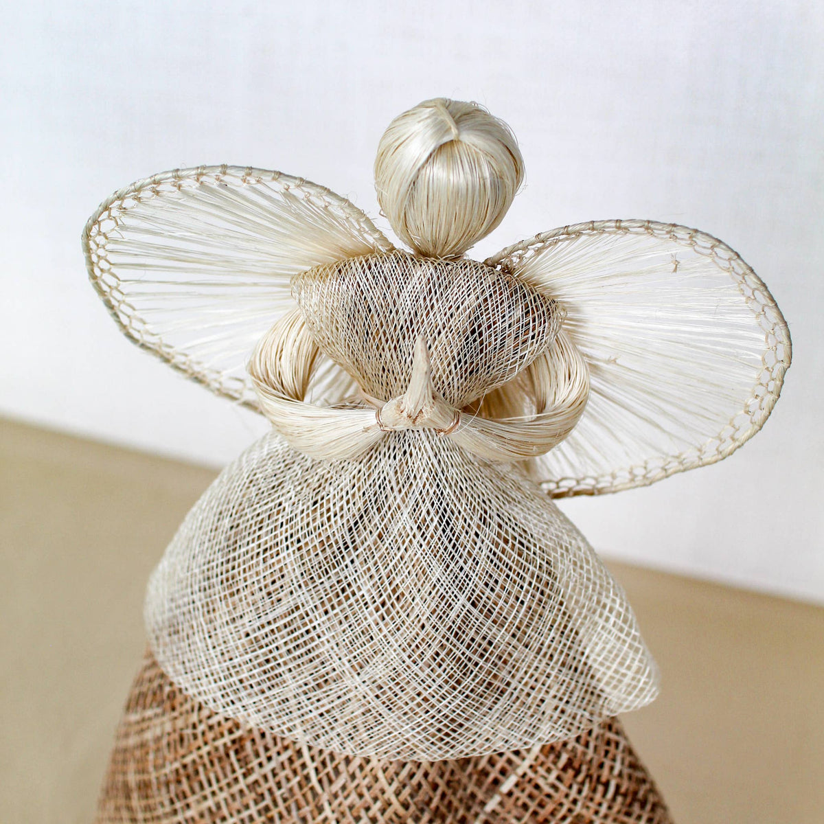 12” Two Tone Sinamay Angel (Natural)