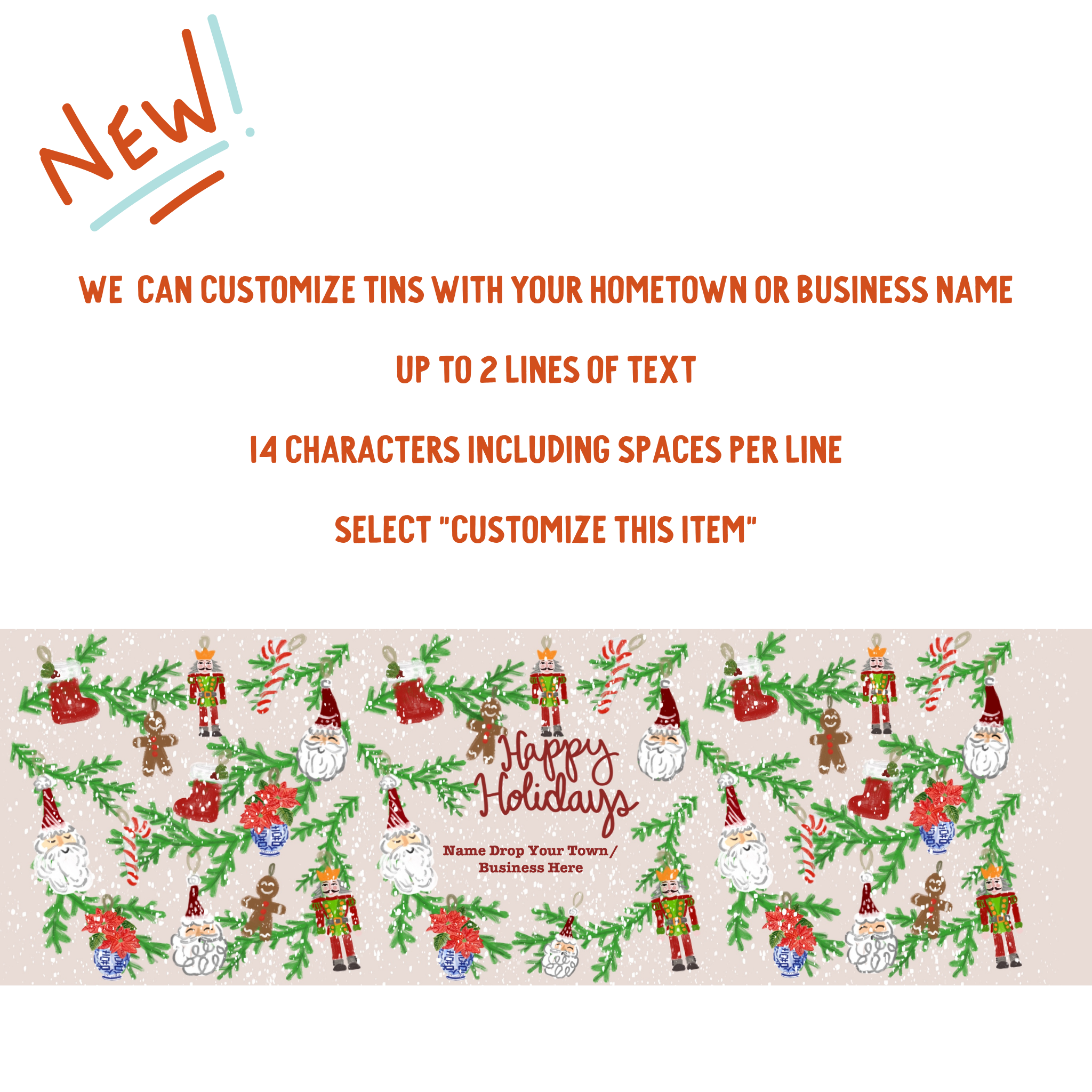 Happy Holidays Tin | Gourmet Cookies & Nuts