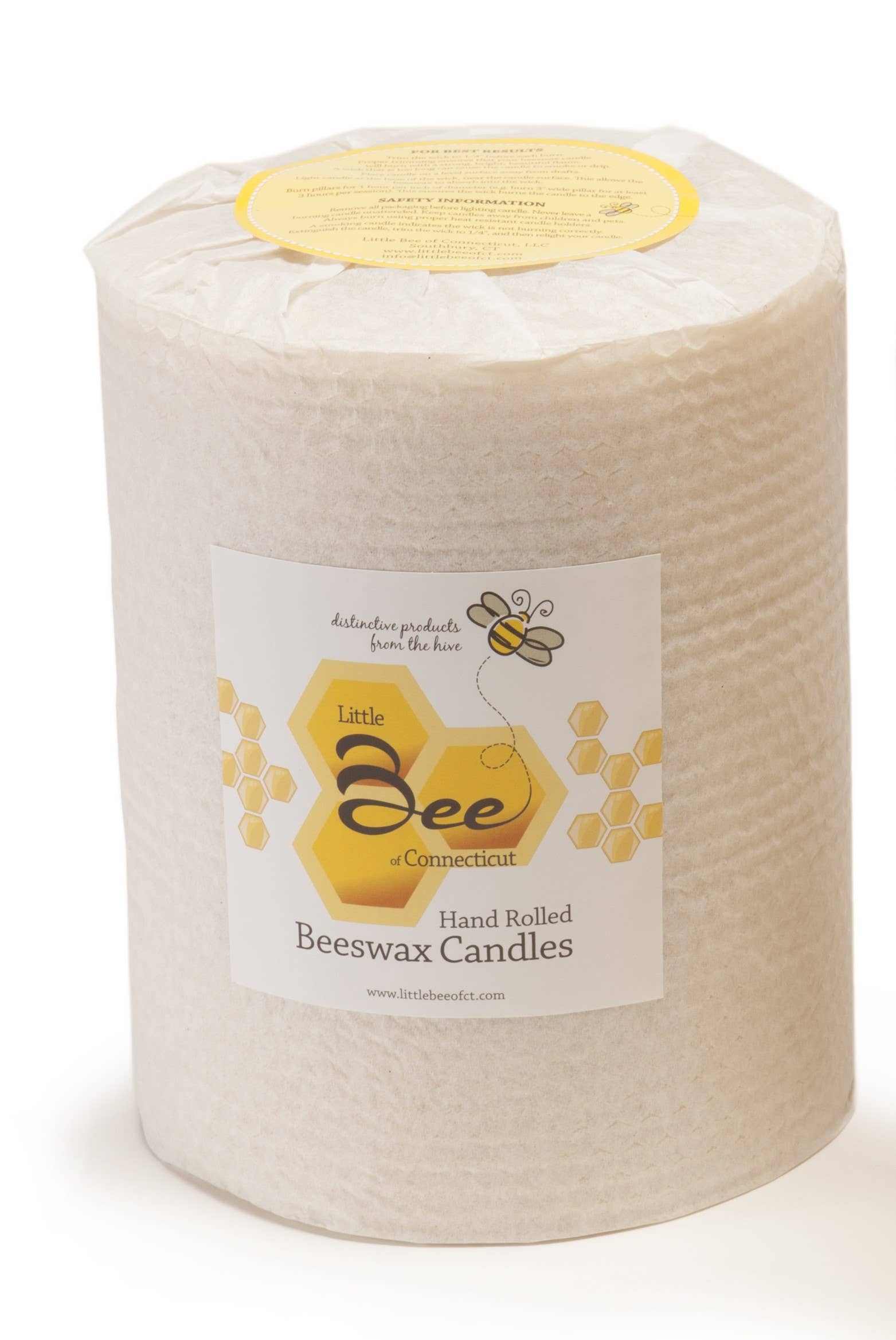 6" x 5" Triple Wick Hand Rolled Beeswax Pillar Candle