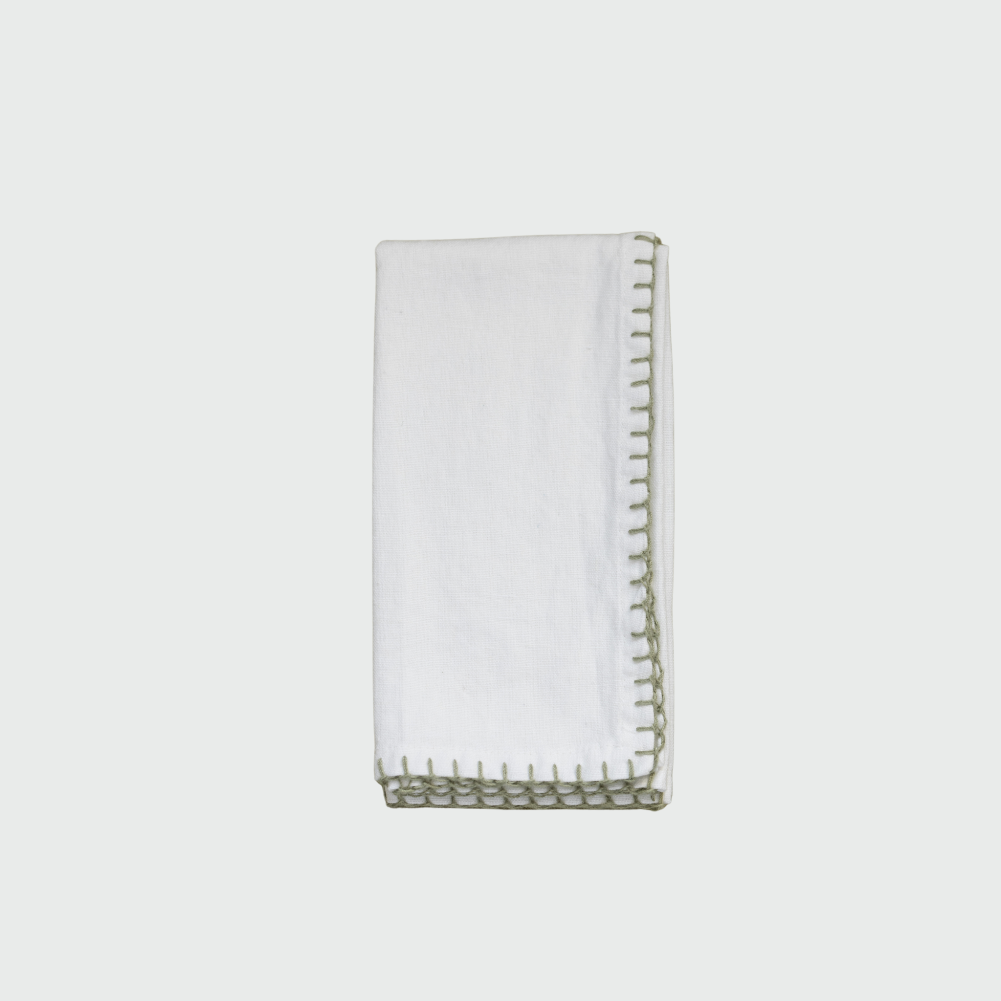 Solid Napkin with Olive Hem Stitch set of 4